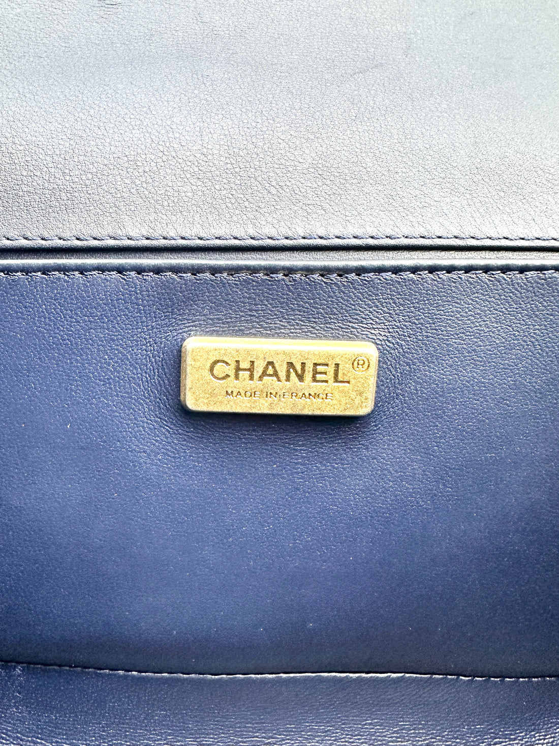 Chanel Rabbit Fur Medium Flap Boy Bag Navy (26***06) CC740