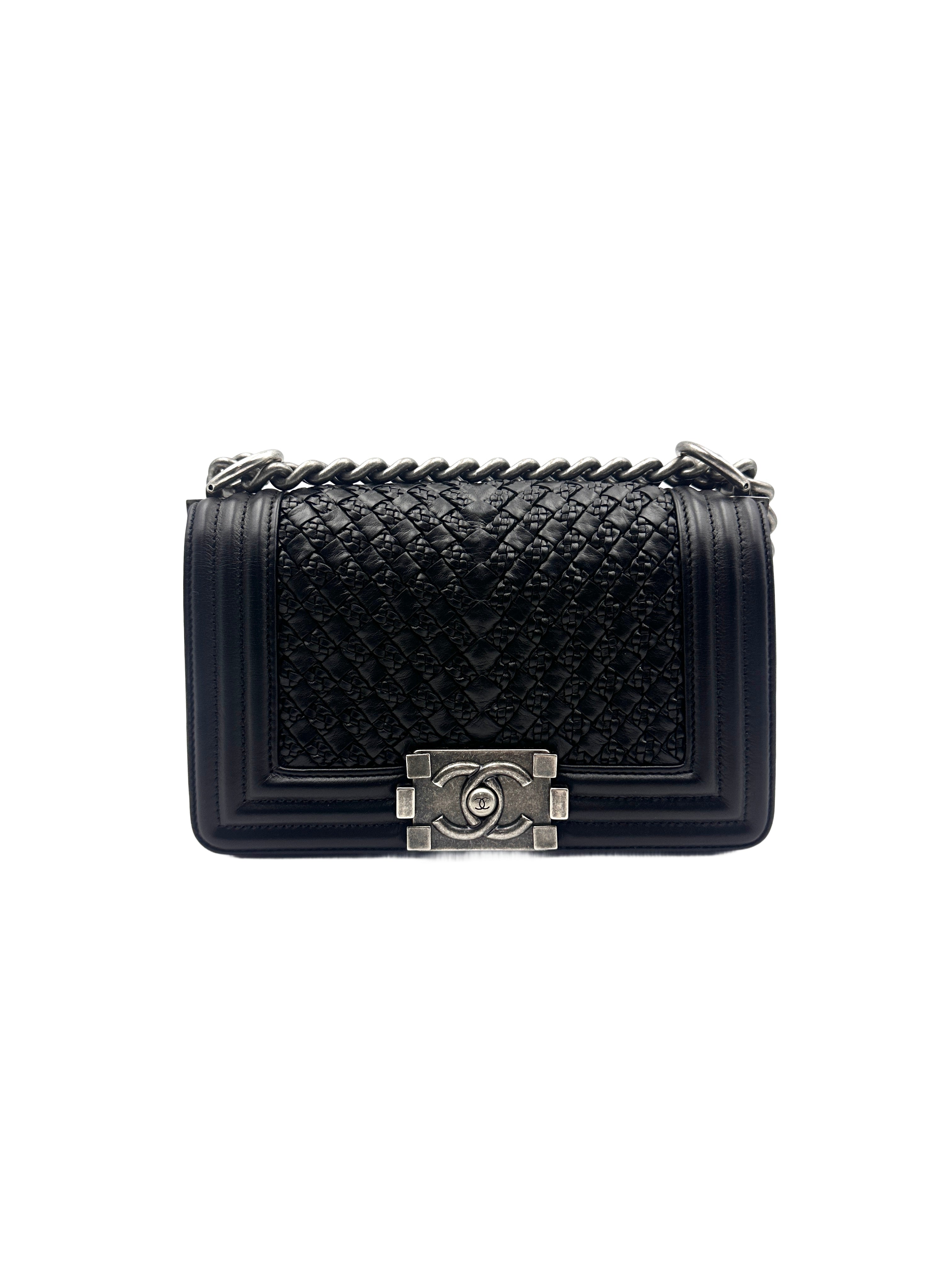 Chanel Leather Boy Flap Medium Plexiglass Crossbody Bag Black (20***99) cc742