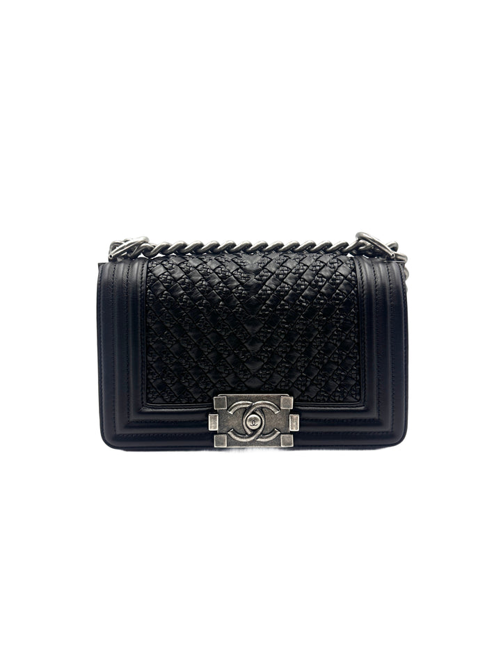 Chanel Leather Boy Flap Medium Plexiglass Crossbody Bag Black (20***99) cc742