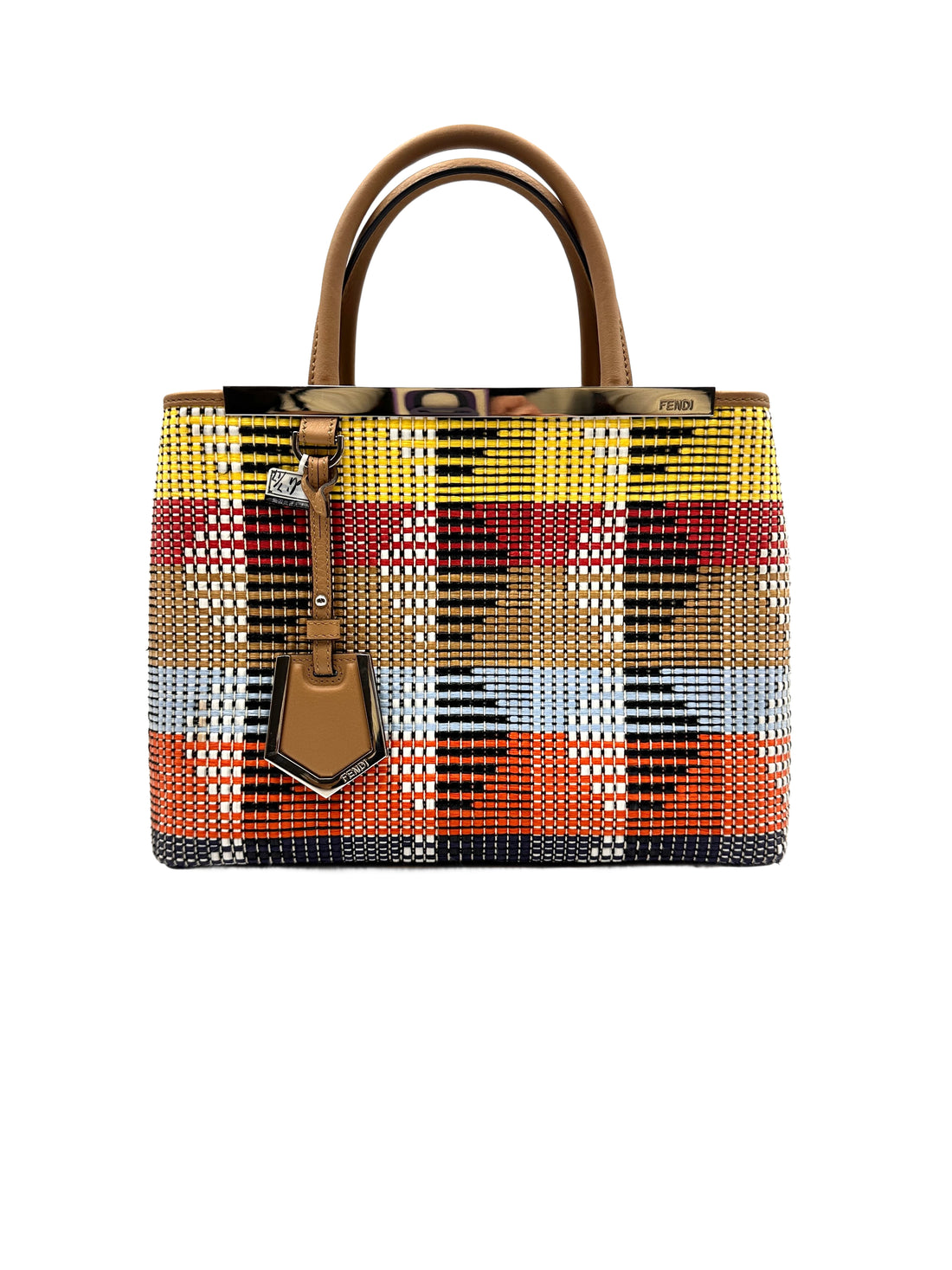 Fendi 2Jours Handbag Woven Raffia Petite FF50