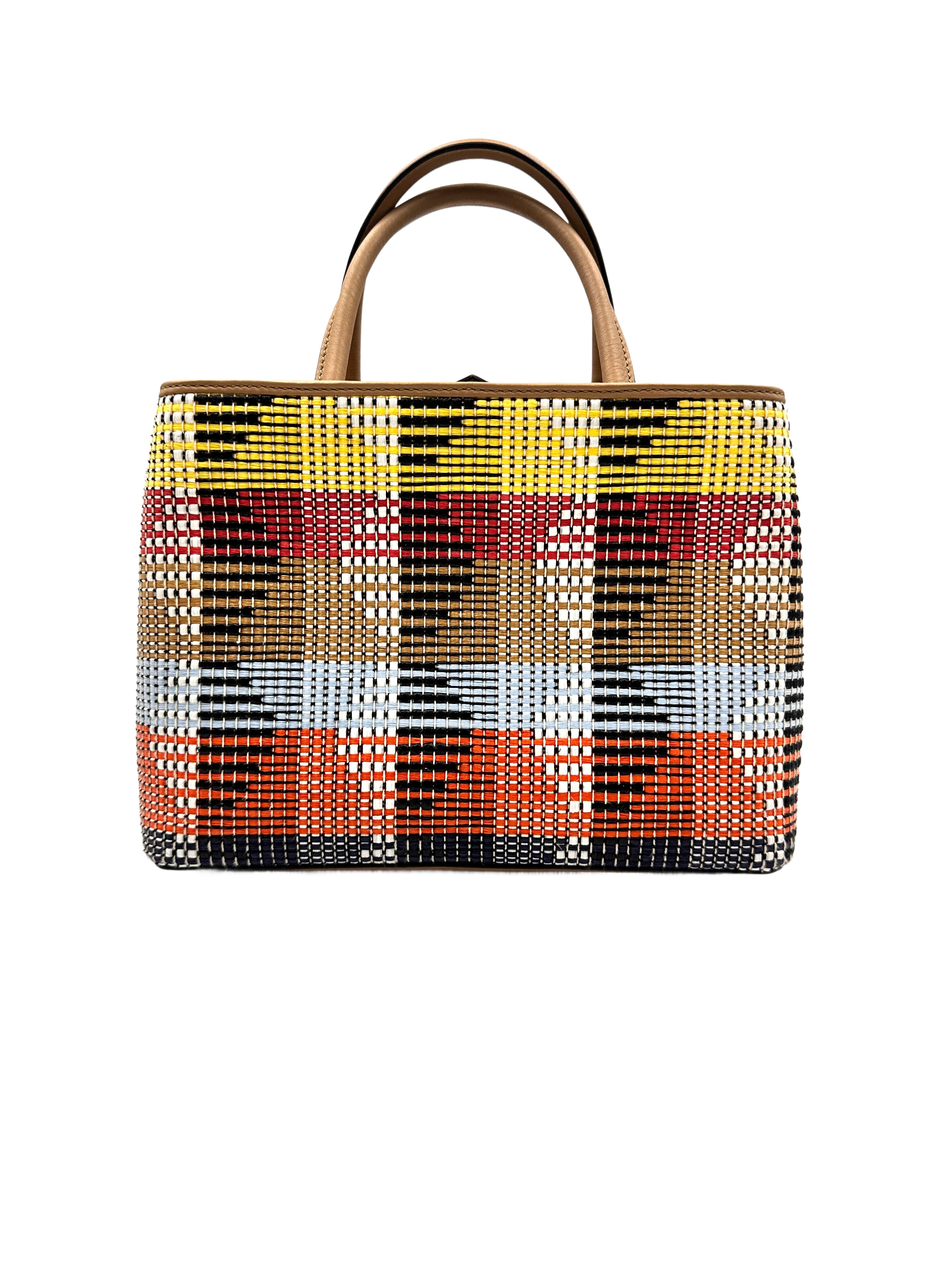 Fendi 2Jours Handbag Woven Raffia Petite FF50