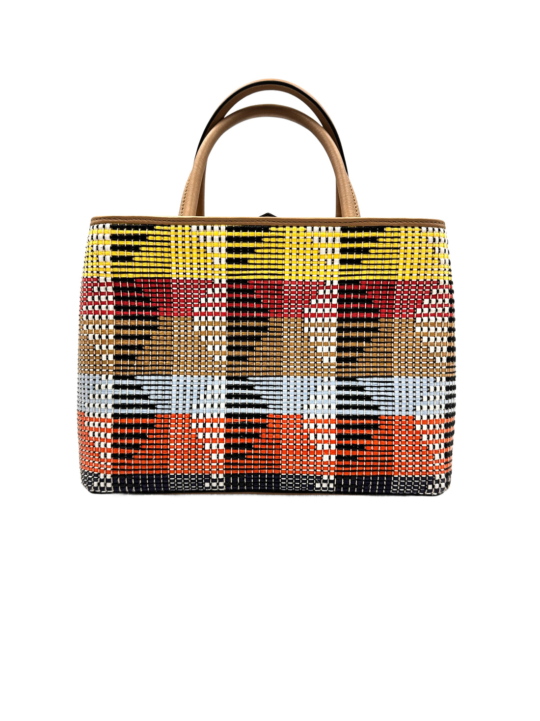 Fendi 2Jours Handbag Woven Raffia Petite FF50