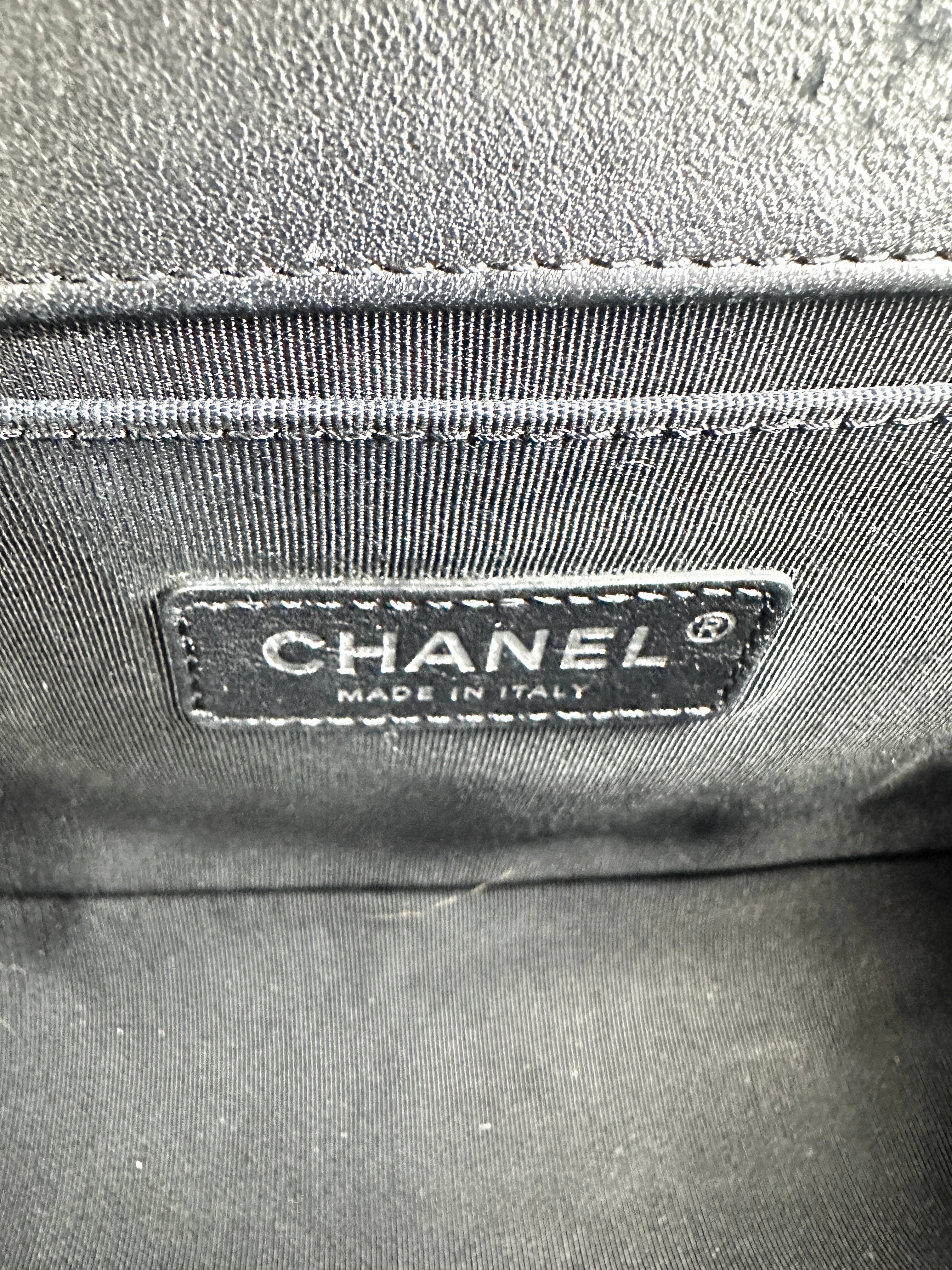 Chanel Tweed with Pearls Medium Boy Black SHW CC749