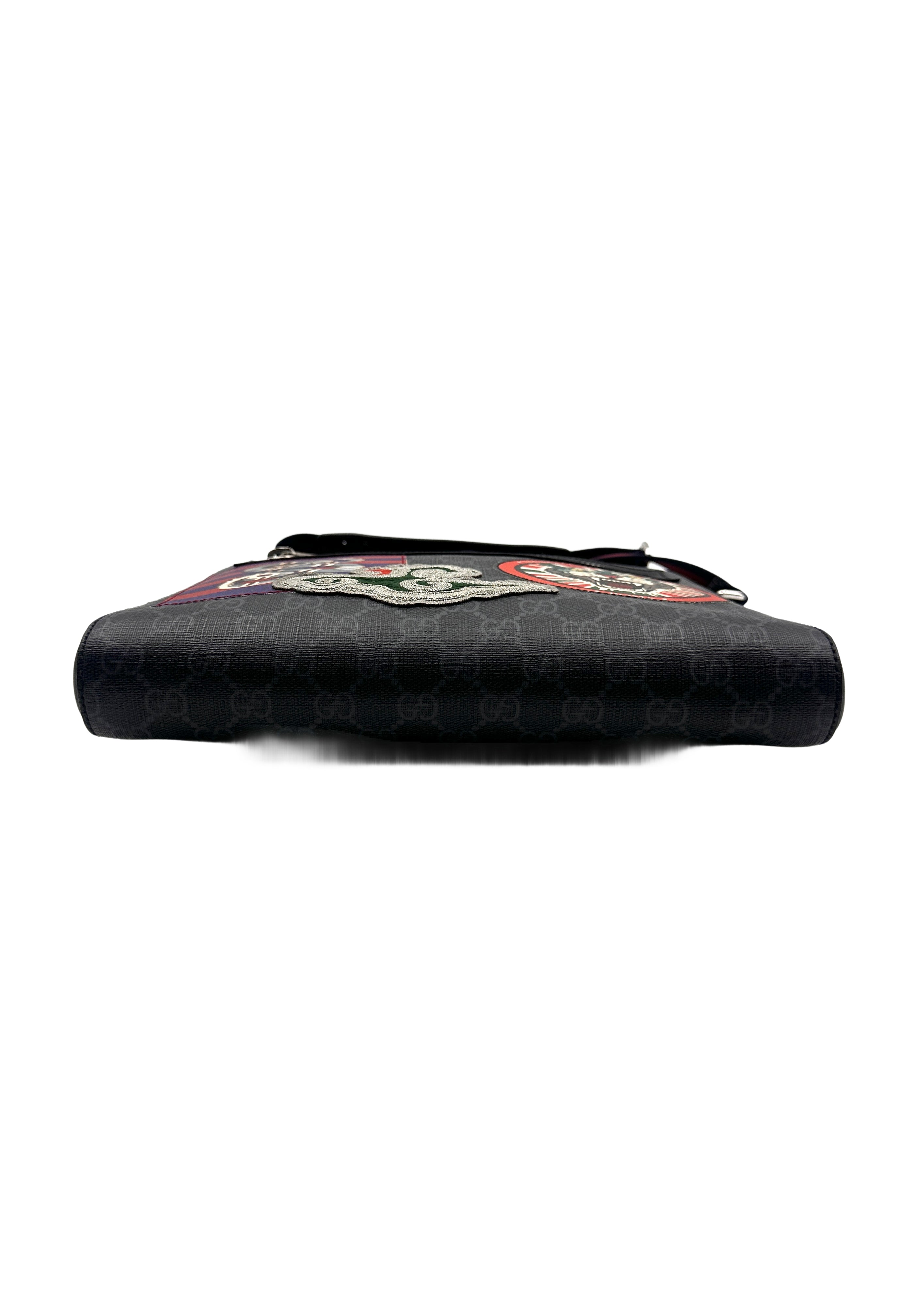 Gucci GG Night Courrier Zip Messenger Coated Canvas with Applique Black GG511