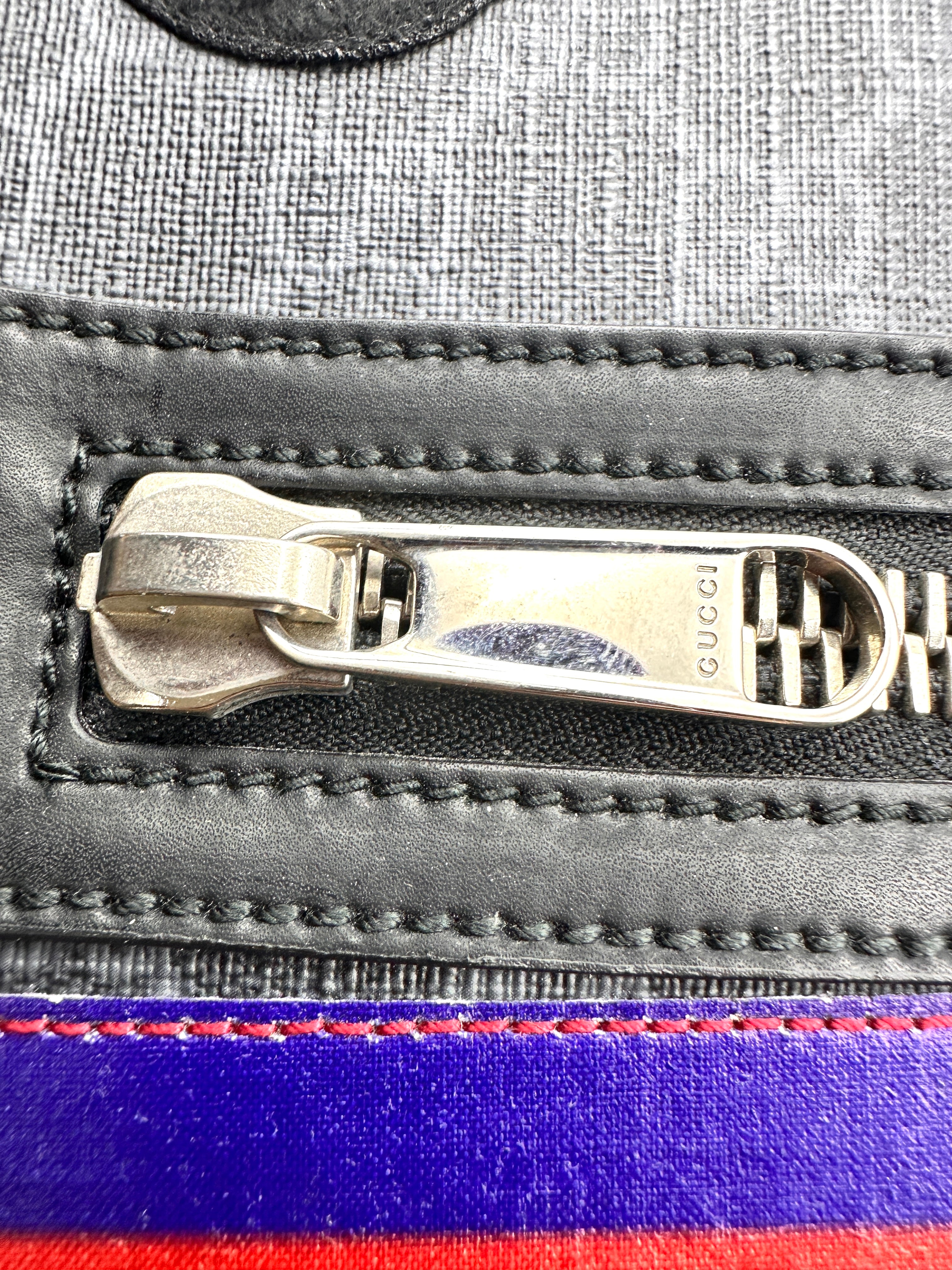 Gucci GG Night Courrier Zip Messenger Coated Canvas with Applique Black GG511