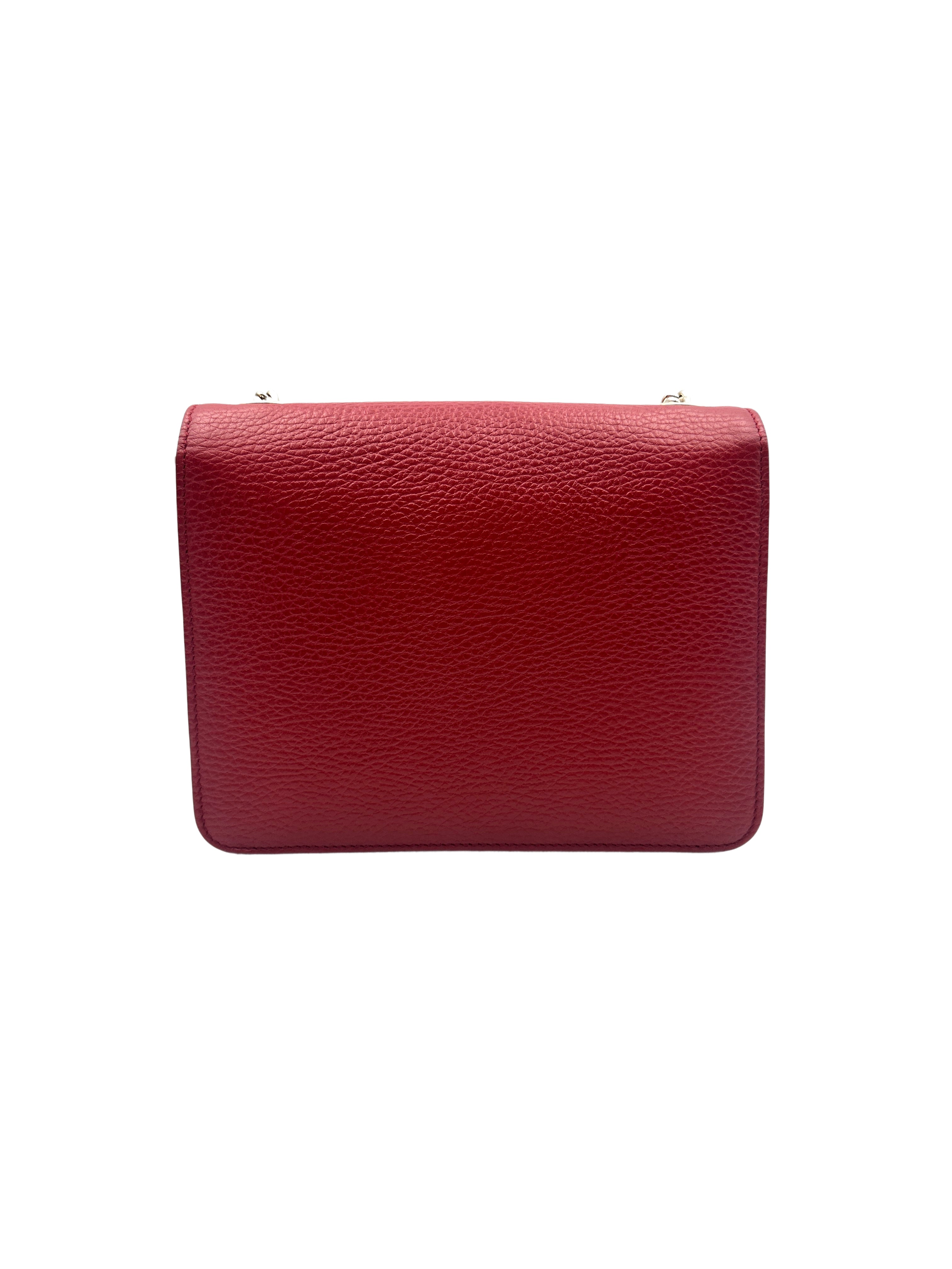 Gucci Leather Dollar Interlocking Grossbody bag Red GG506