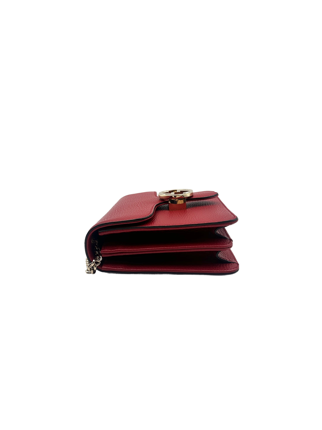 Gucci Leather Dollar Interlocking Grossbody bag Red GG506