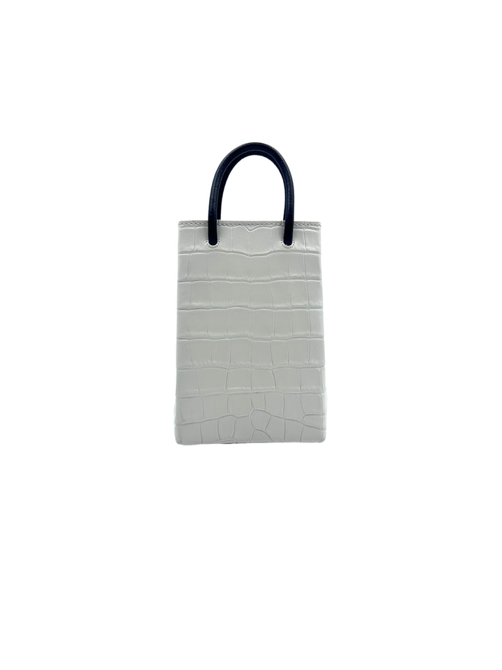 Balenciaga Leather Phone Bag Mini White BB45