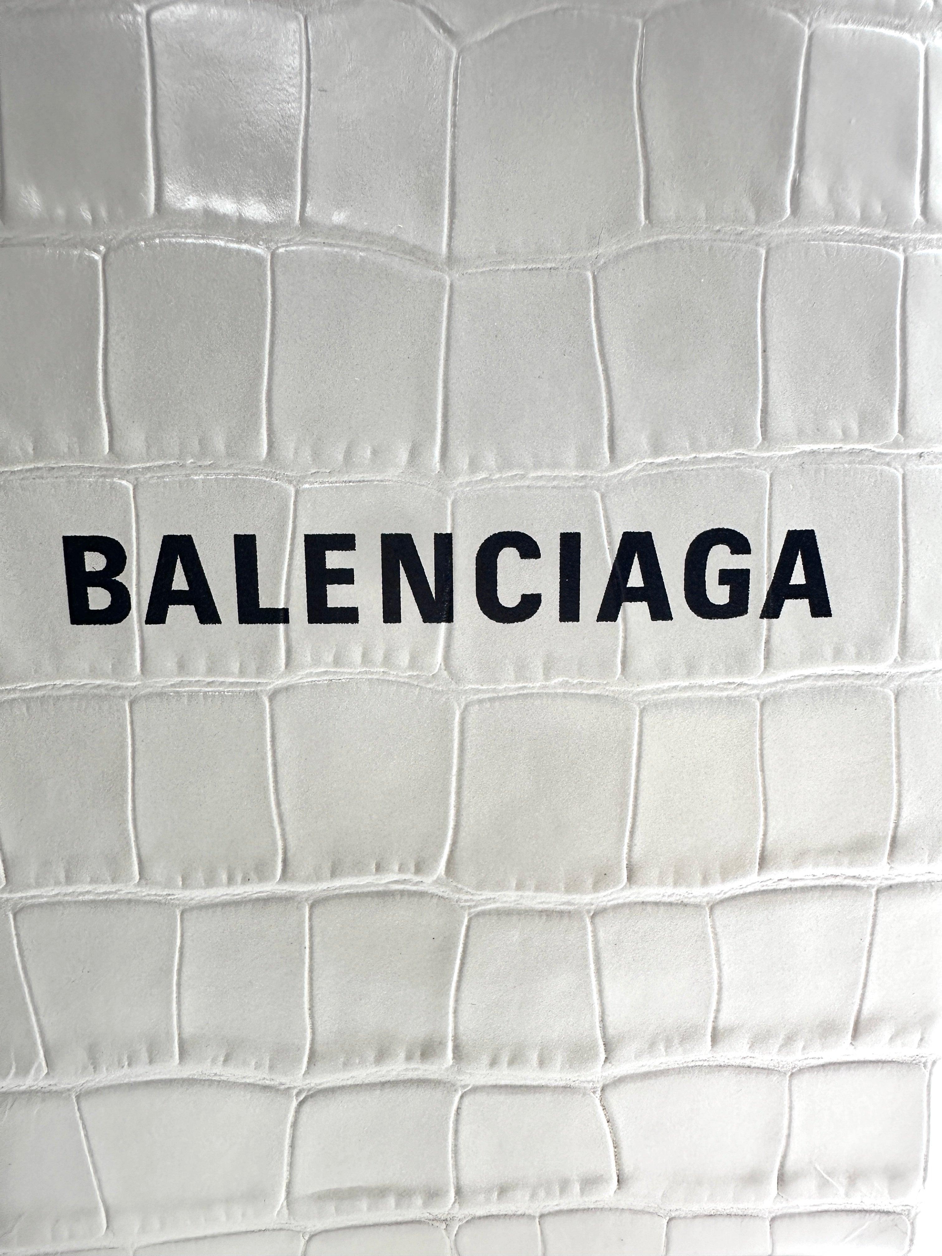 Balenciaga Leather Phone Bag Mini White BB45