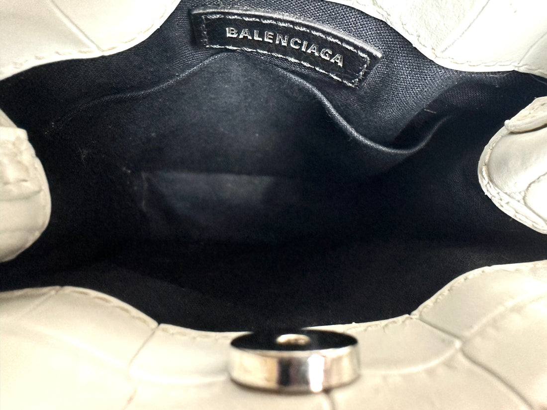 Balenciaga Leather Phone Bag Mini White BB45
