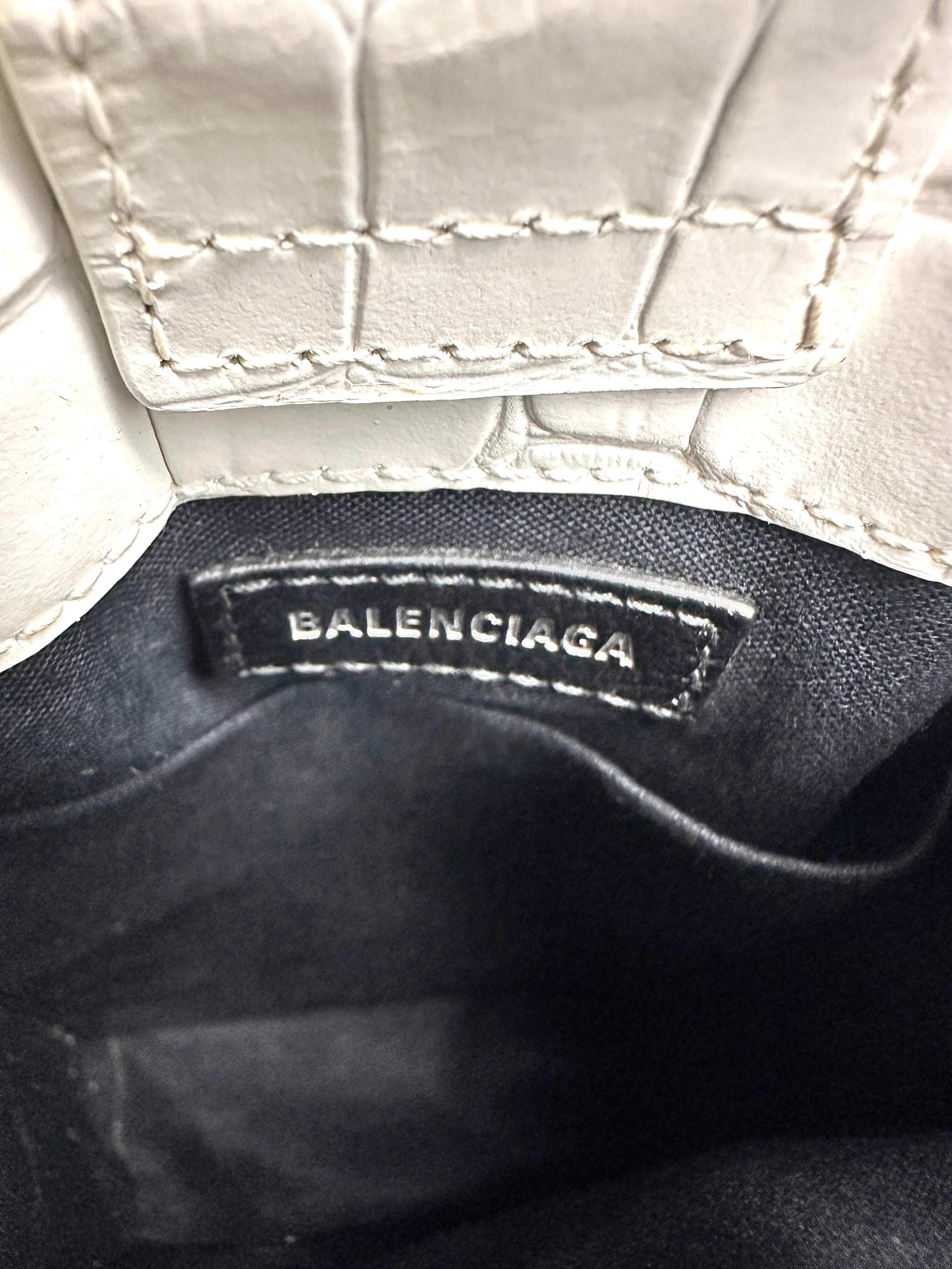 Balenciaga Leather Phone Bag Mini White BB45