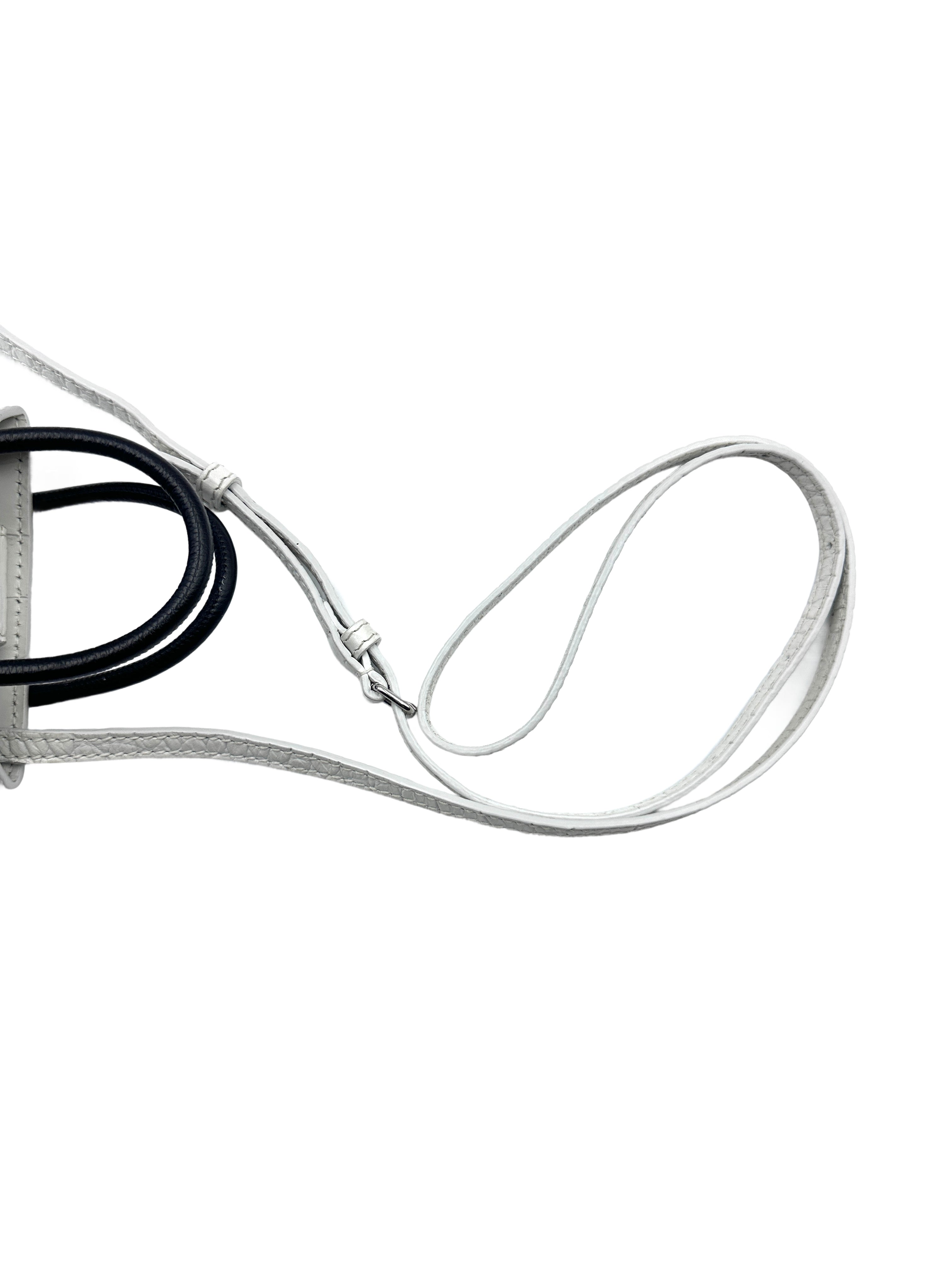 Balenciaga Leather Phone Bag Mini White BB45