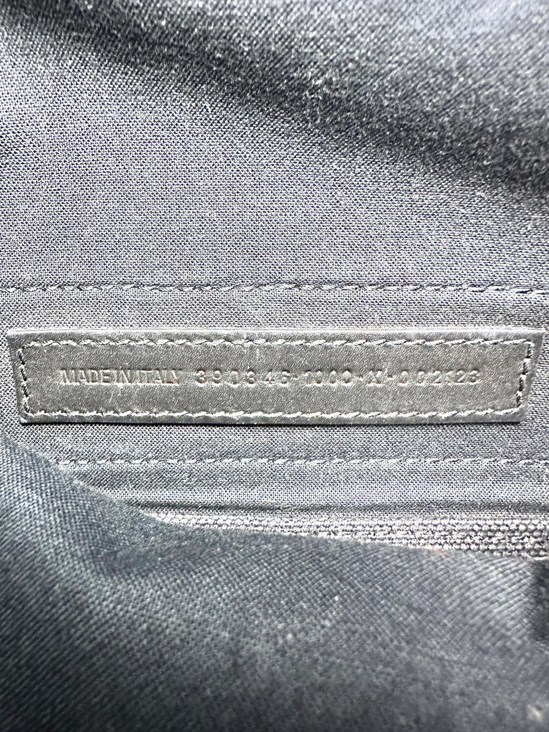 Balenciaga Calfskin Cotton Canvas Logo Print Navy Cabas XS Black/White BB46