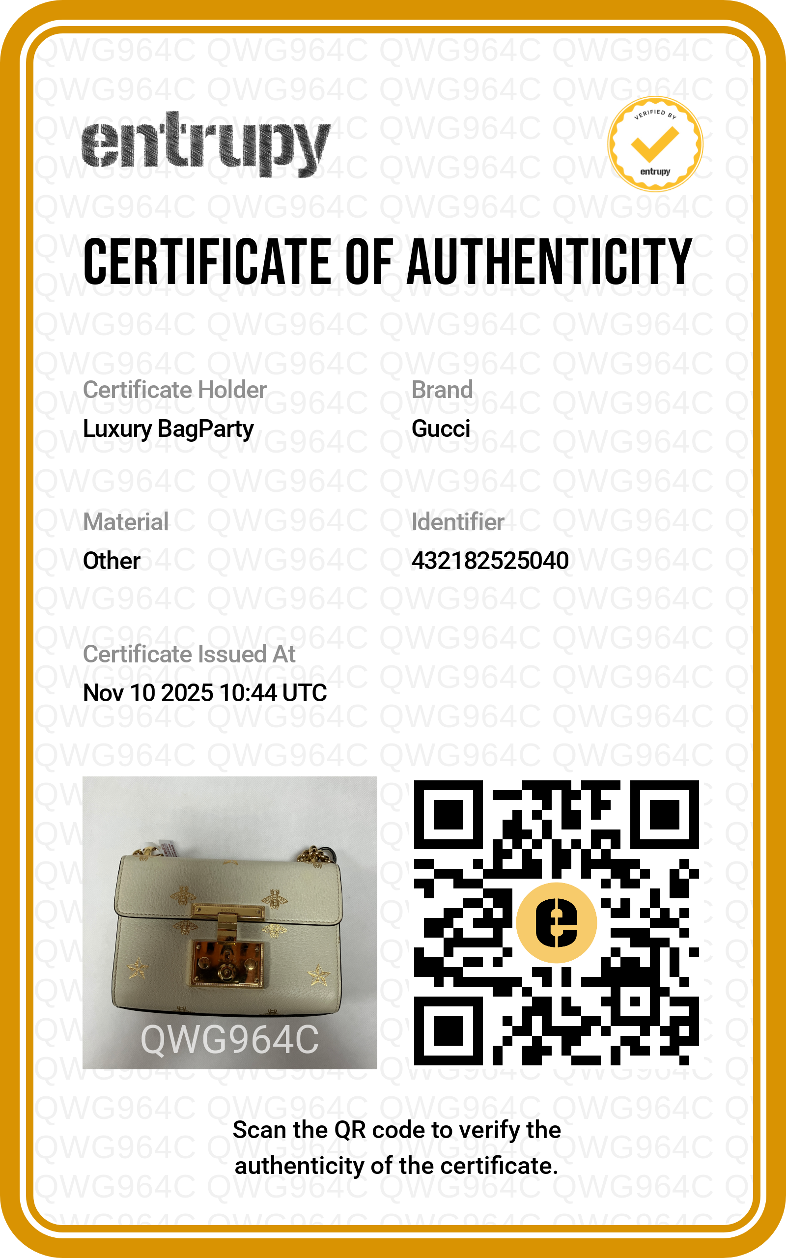 Gucci Grained Calfskin Bee Star Small Padlock Shoulder Bag White GG507