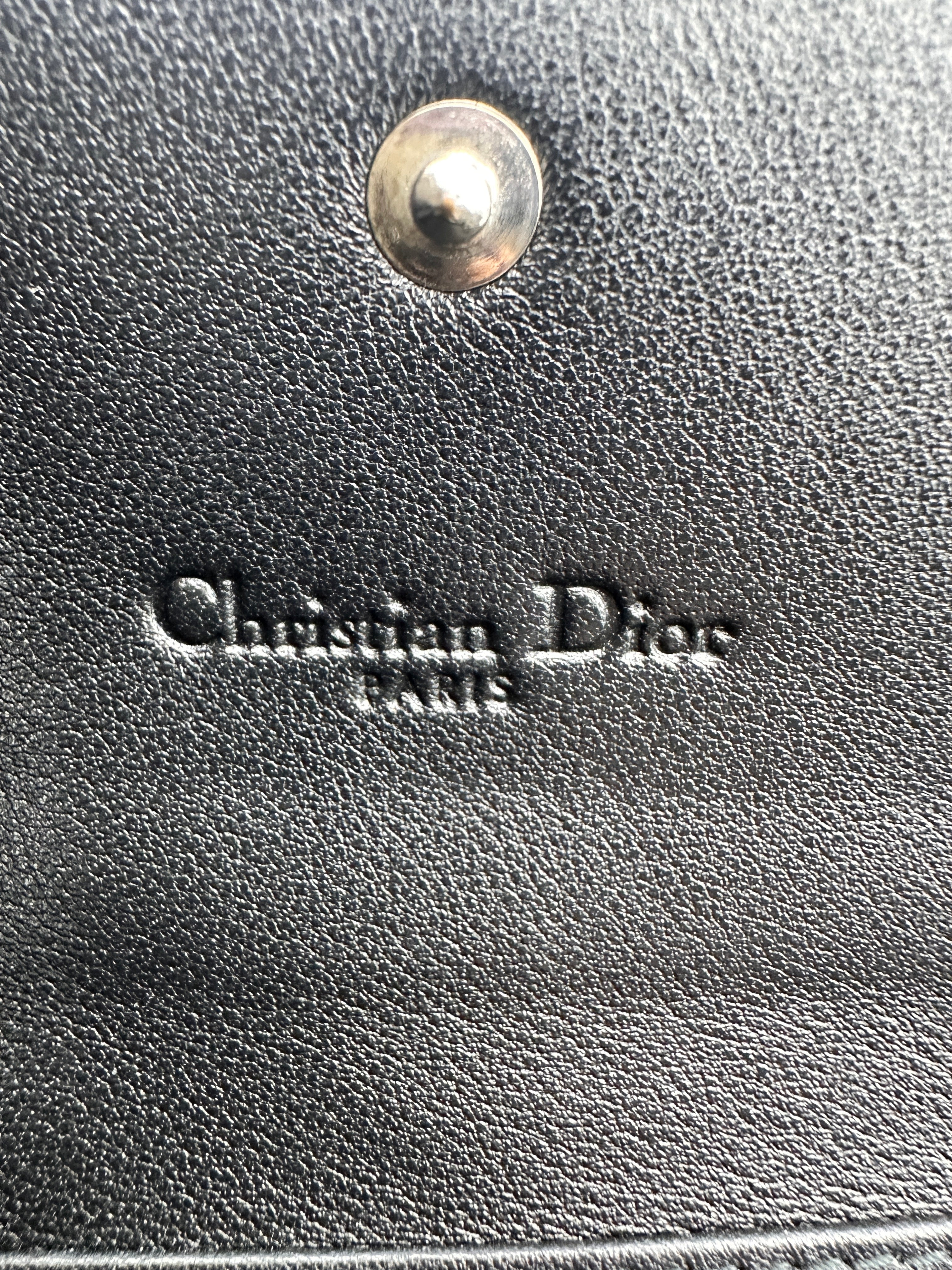 Christian Dior patent leather Lady Dior bifold wallet black DR297