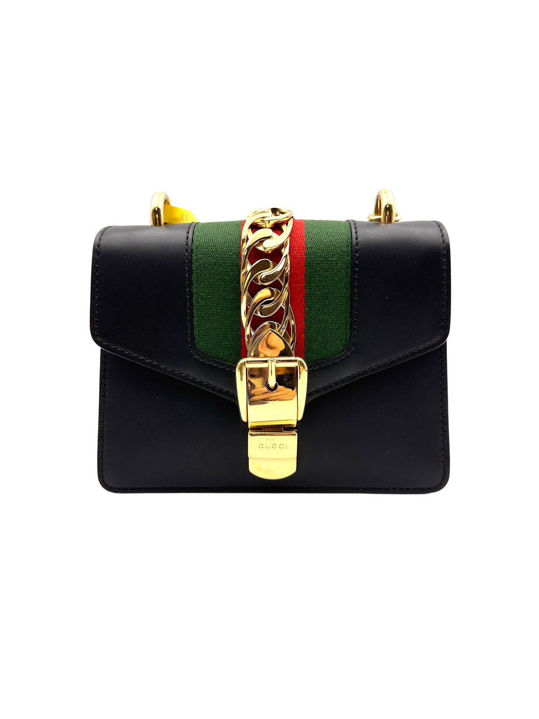 Gucci leather Sylvie mini top handle bag black GG478