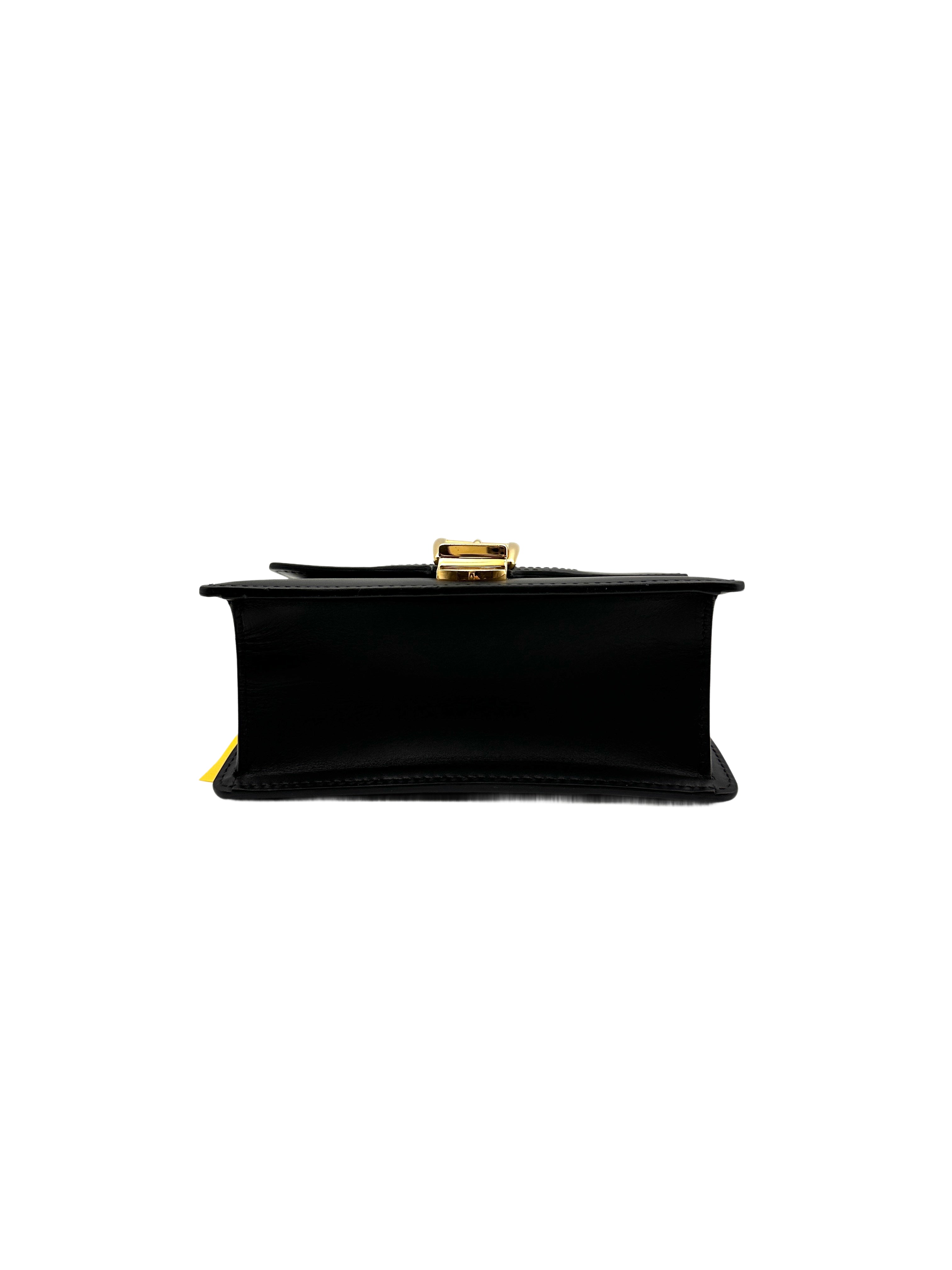 Gucci leather Sylvie mini top handle bag black GG478