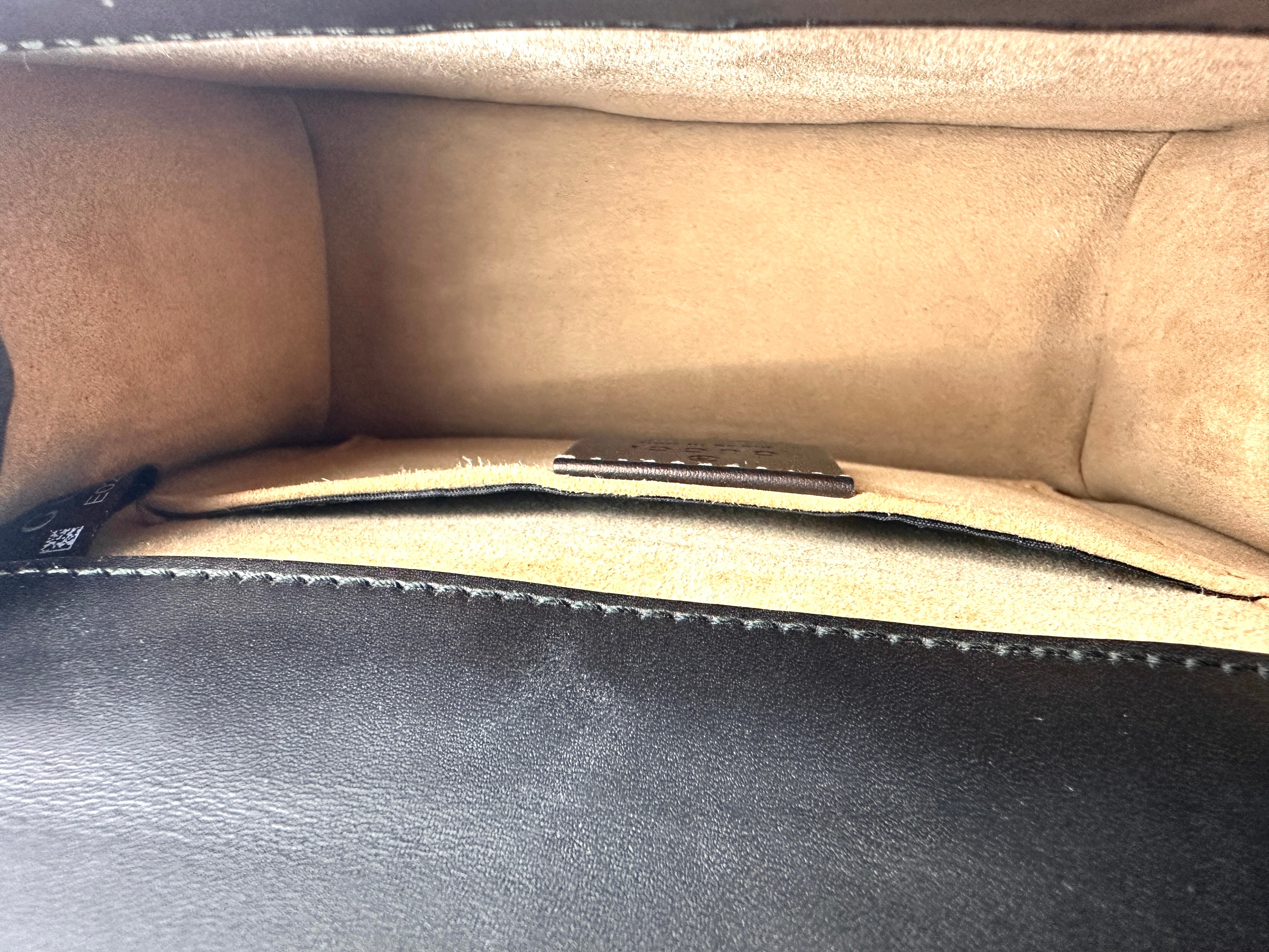 Gucci leather Sylvie mini top handle bag black GG478