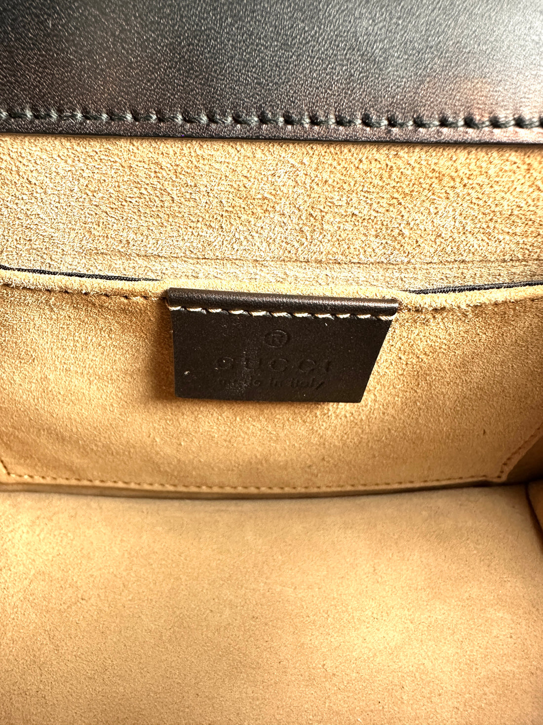 Gucci leather Sylvie mini top handle bag black GG478