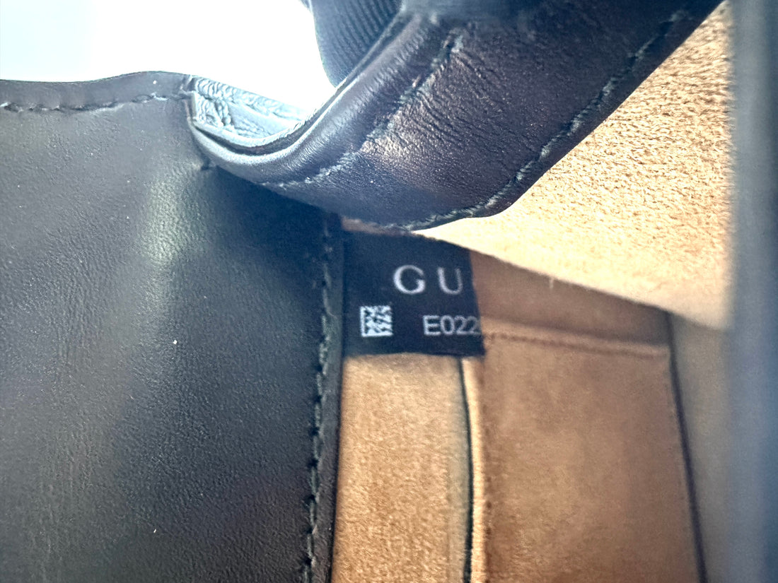 Gucci leather Sylvie mini top handle bag black GG478