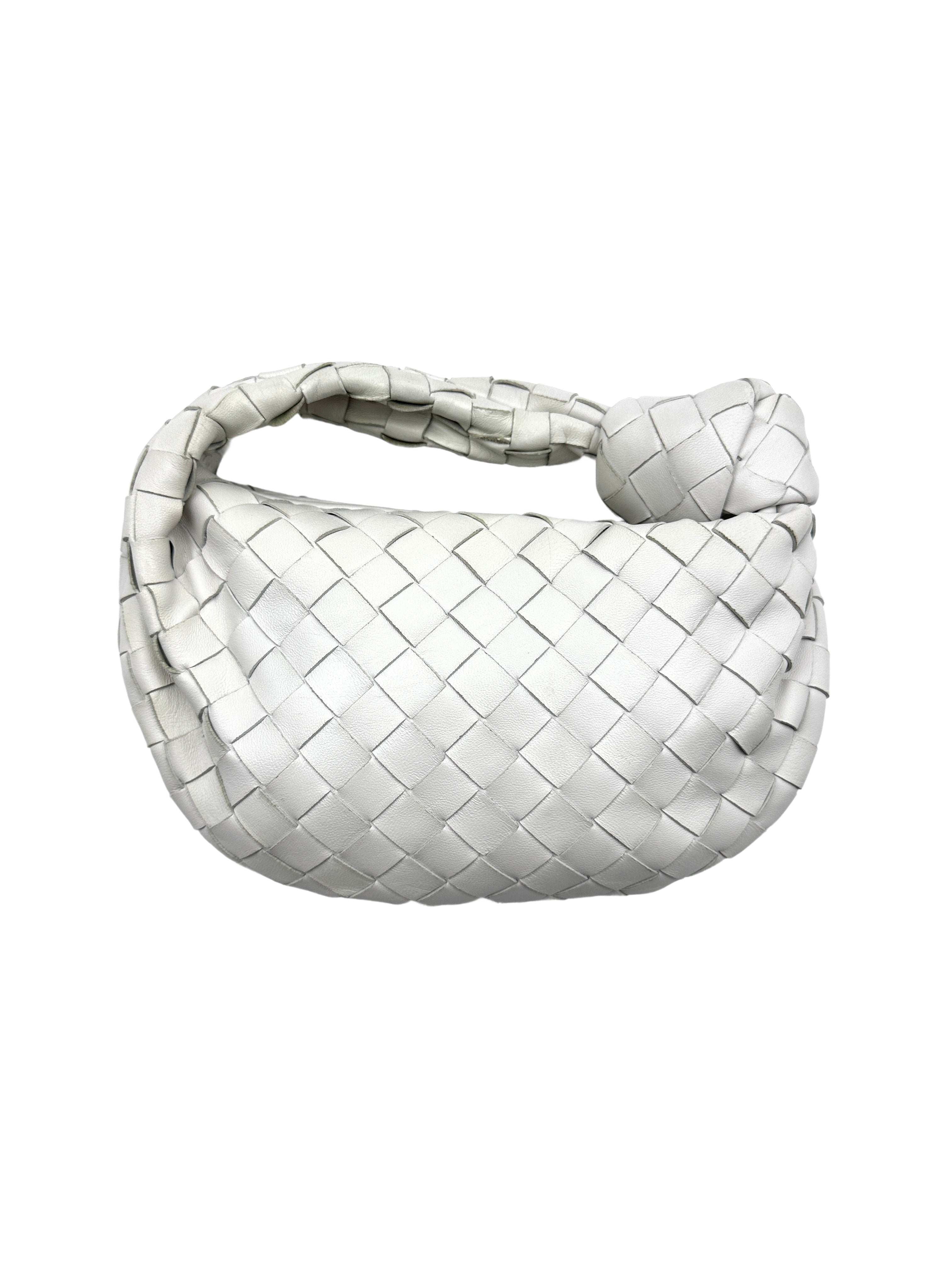 Bottega Veneta Intrecciato Jodie Knot Bag White BV61