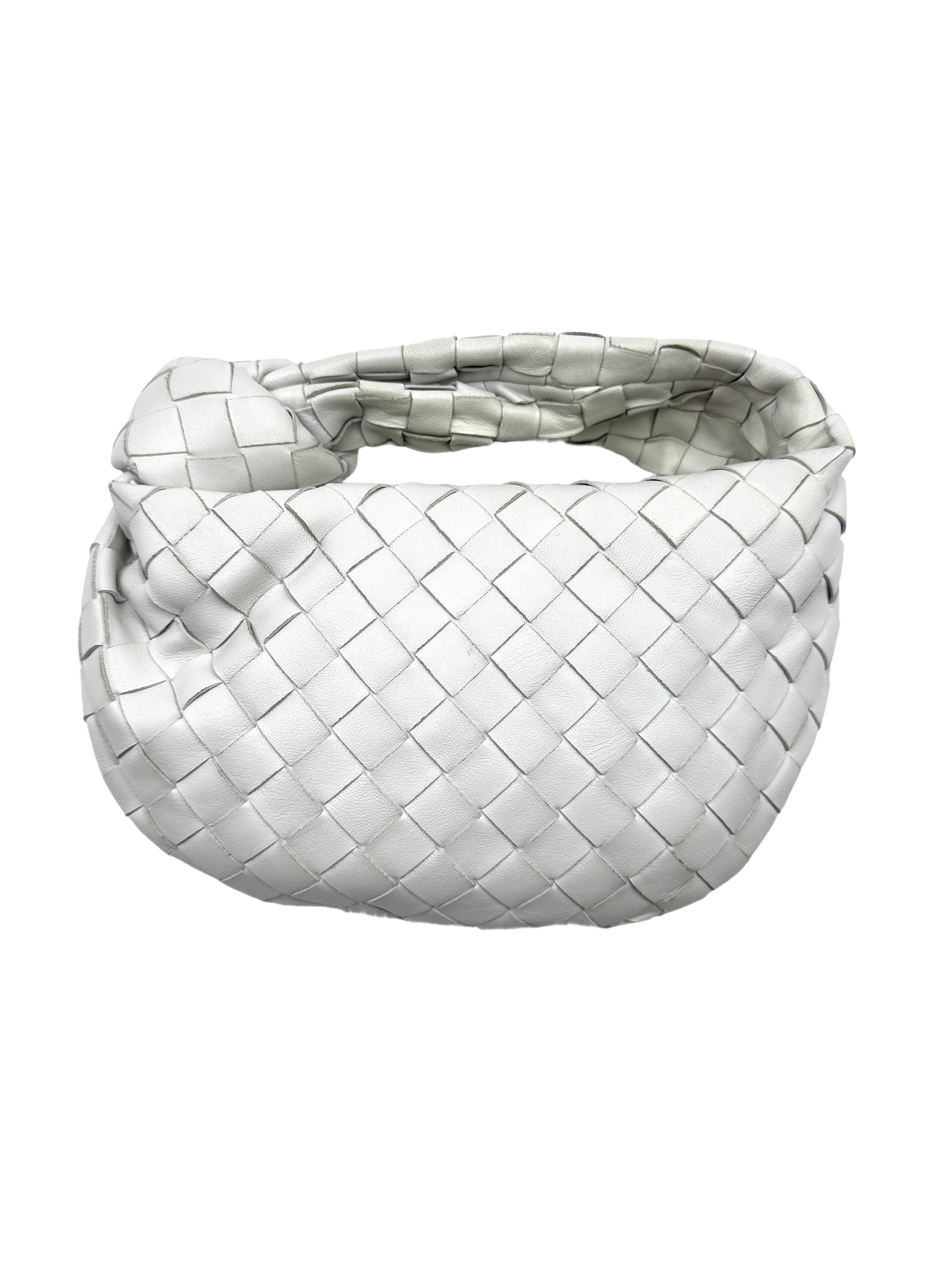 Bottega Veneta Intrecciato Jodie Knot Bag White BV61