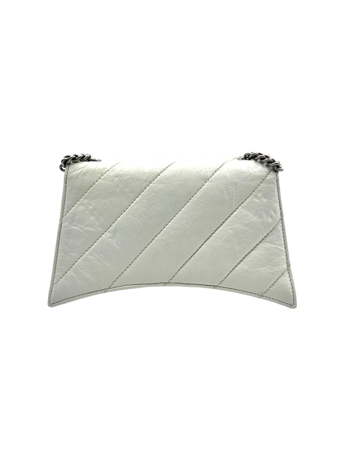 Balenciaga Quilted leather Crush Hourglass Shoulder Bag White BB44