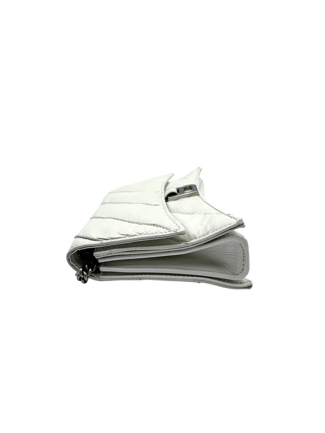 Balenciaga Quilted leather Crush Hourglass Shoulder Bag White BB44