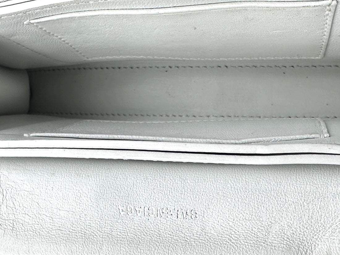 Balenciaga Quilted leather Crush Hourglass Shoulder Bag White BB44
