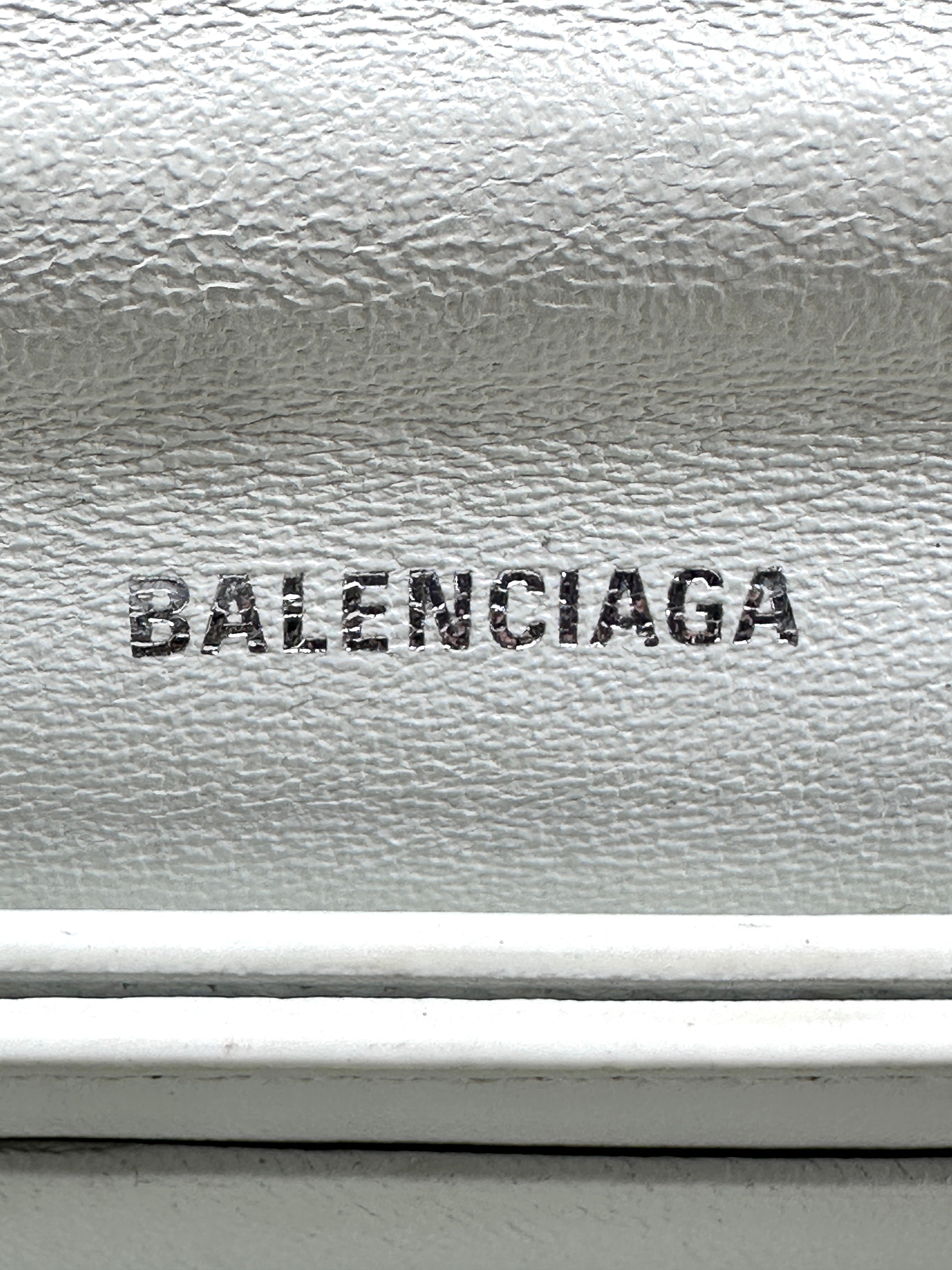 Balenciaga Quilted leather Crush Hourglass Shoulder Bag White BB44