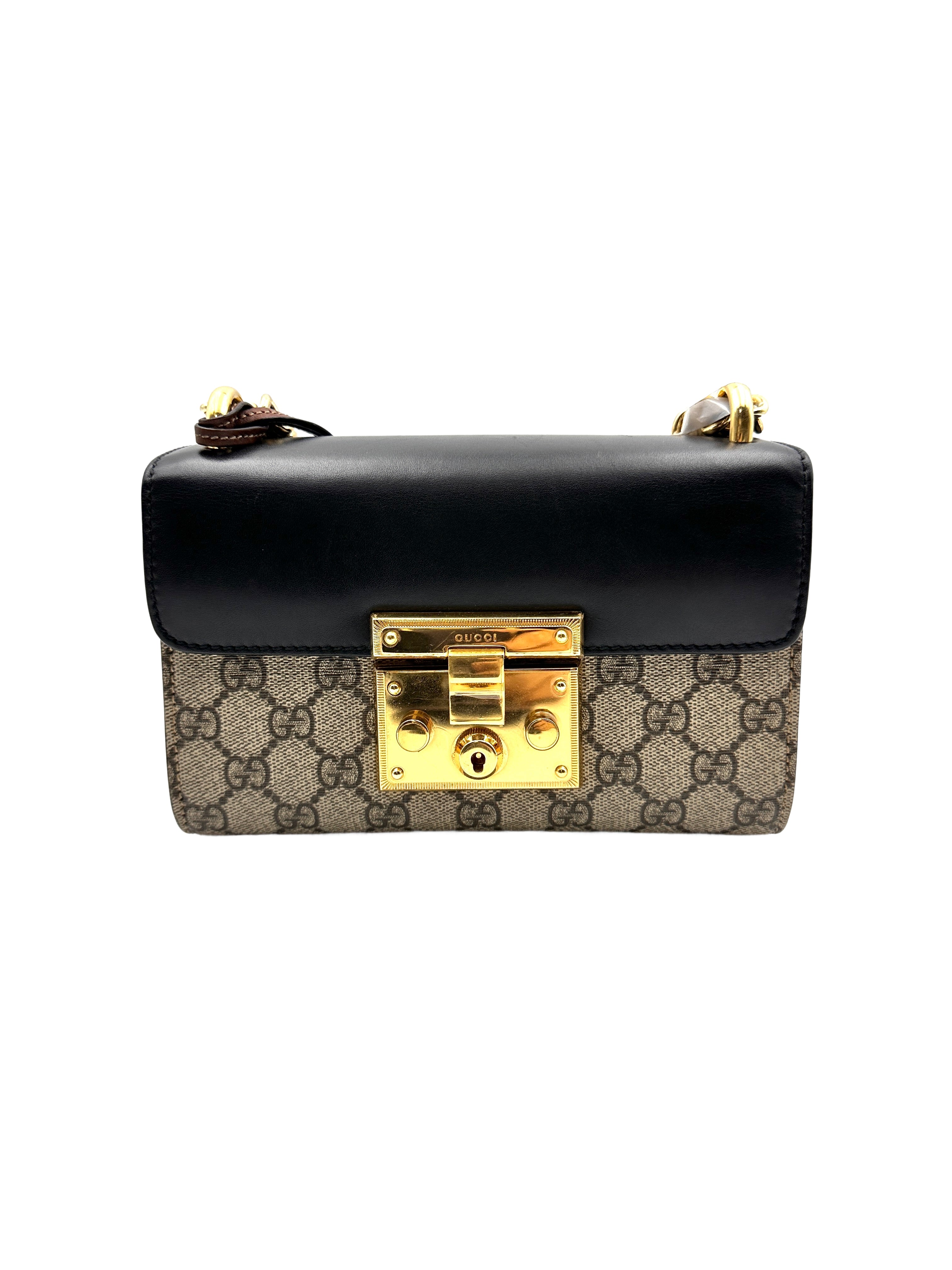 Gucci GG Padlock Shoulder Bag Canvas and Black GG530