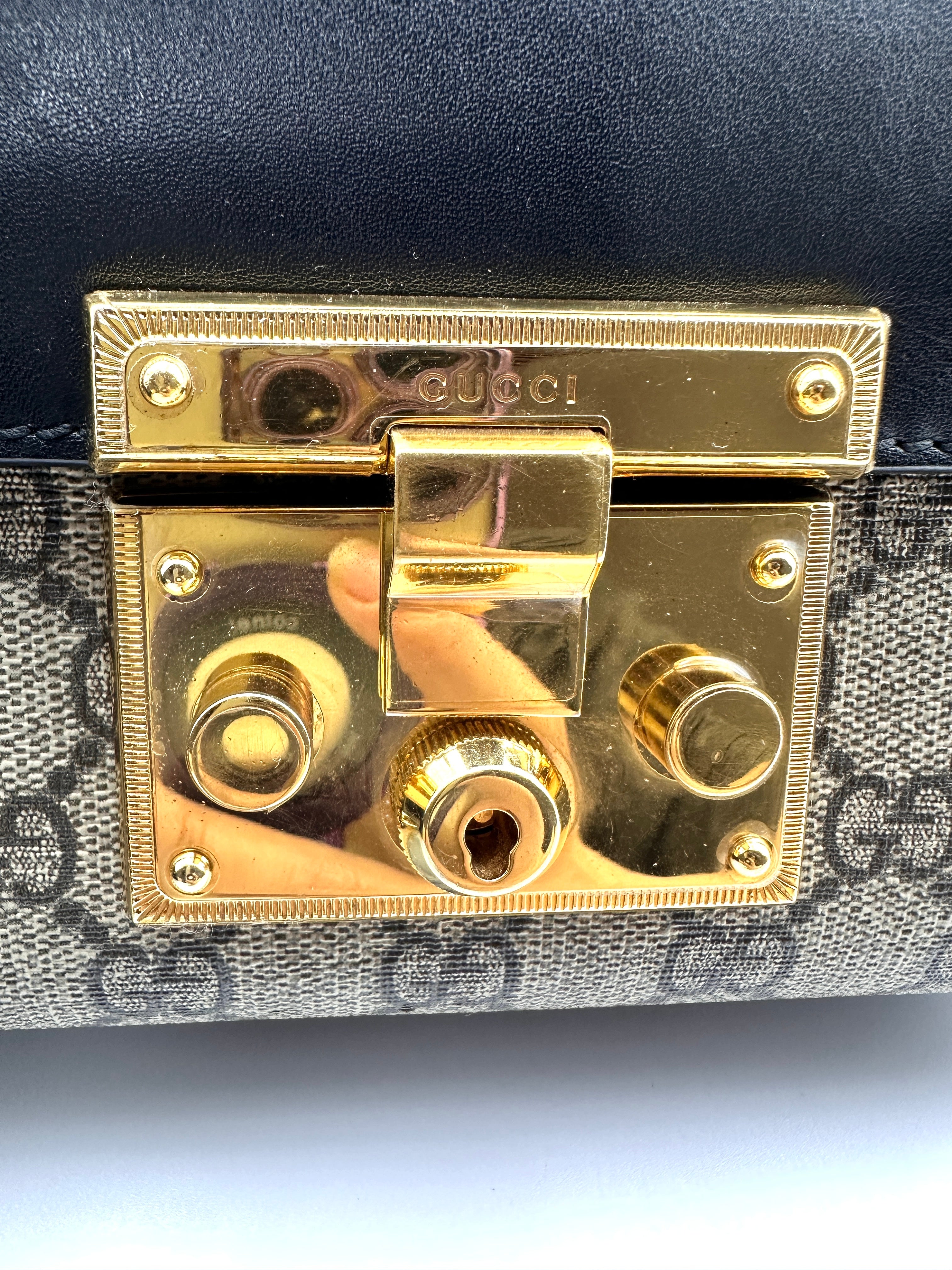 Gucci GG Padlock Shoulder Bag Canvas and Black GG530