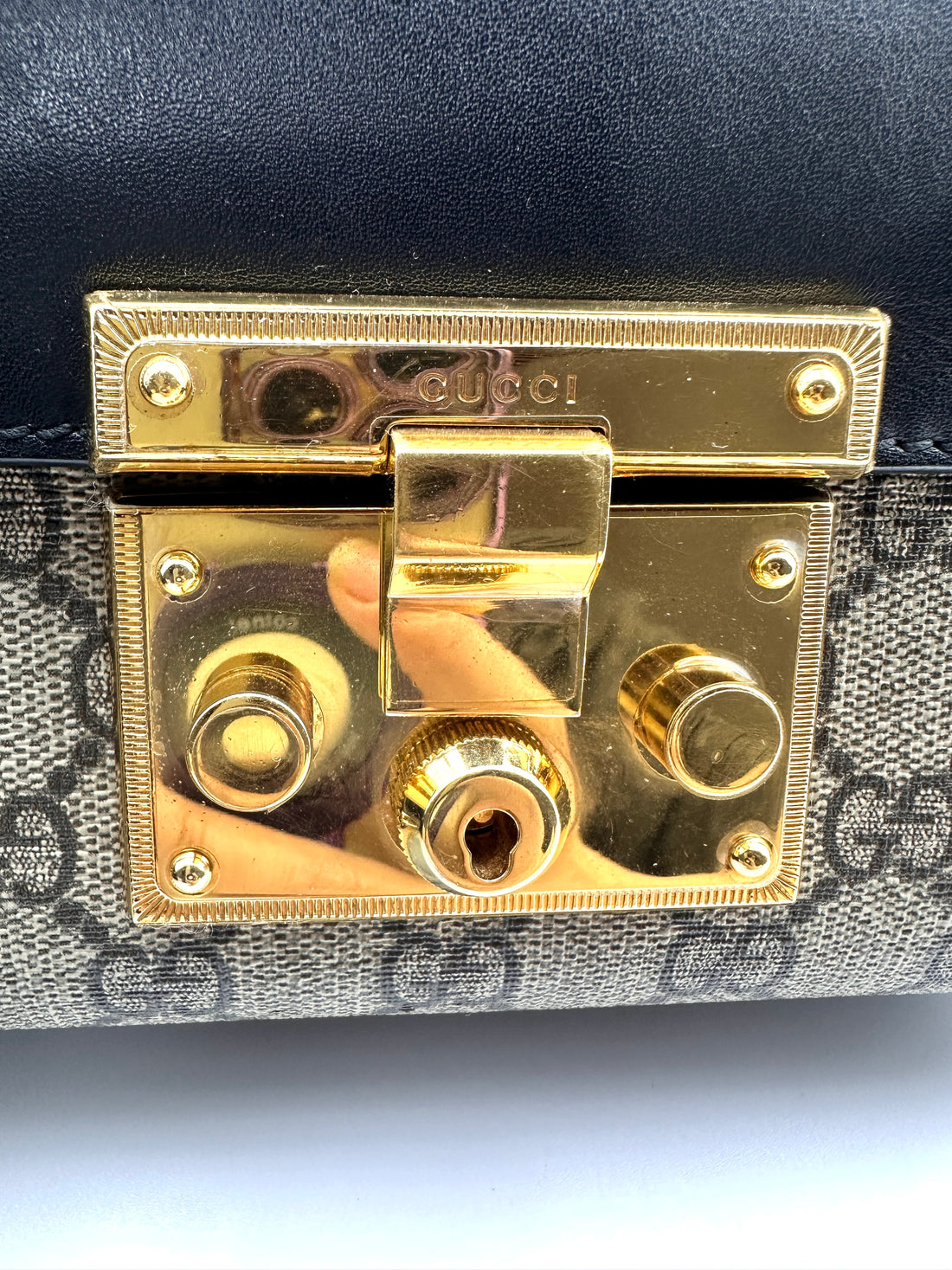 Gucci GG Padlock Shoulder Bag Canvas and Black GG530