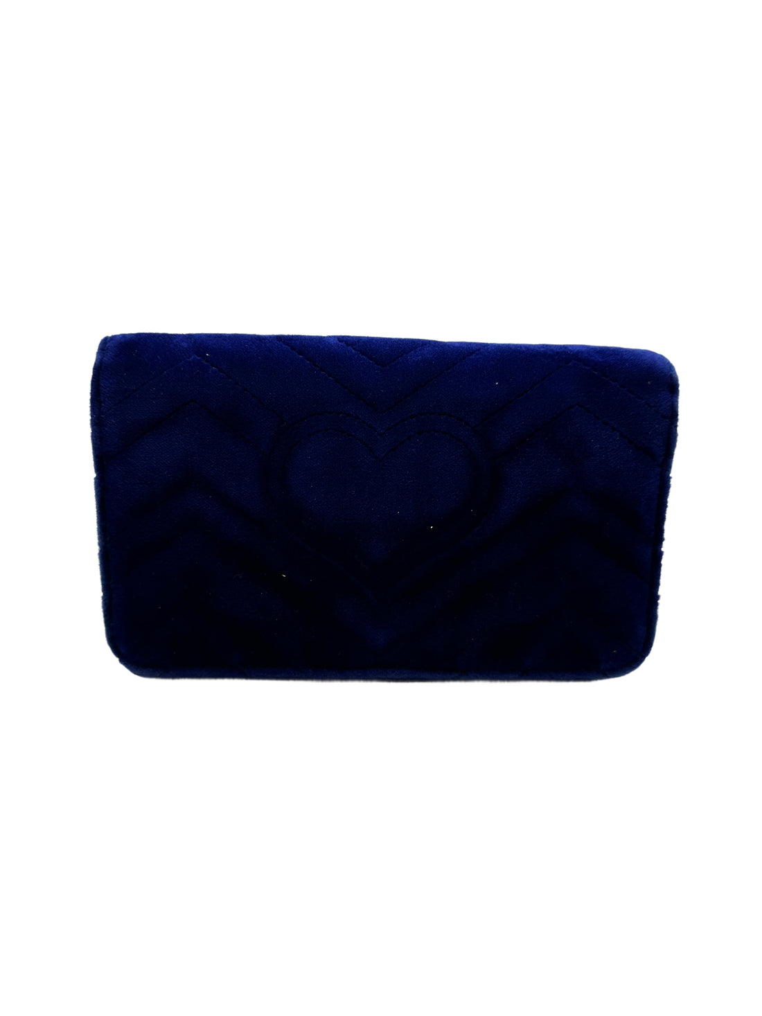 Gucci GG Velet Marmont Wallet on Chain Blue GG510