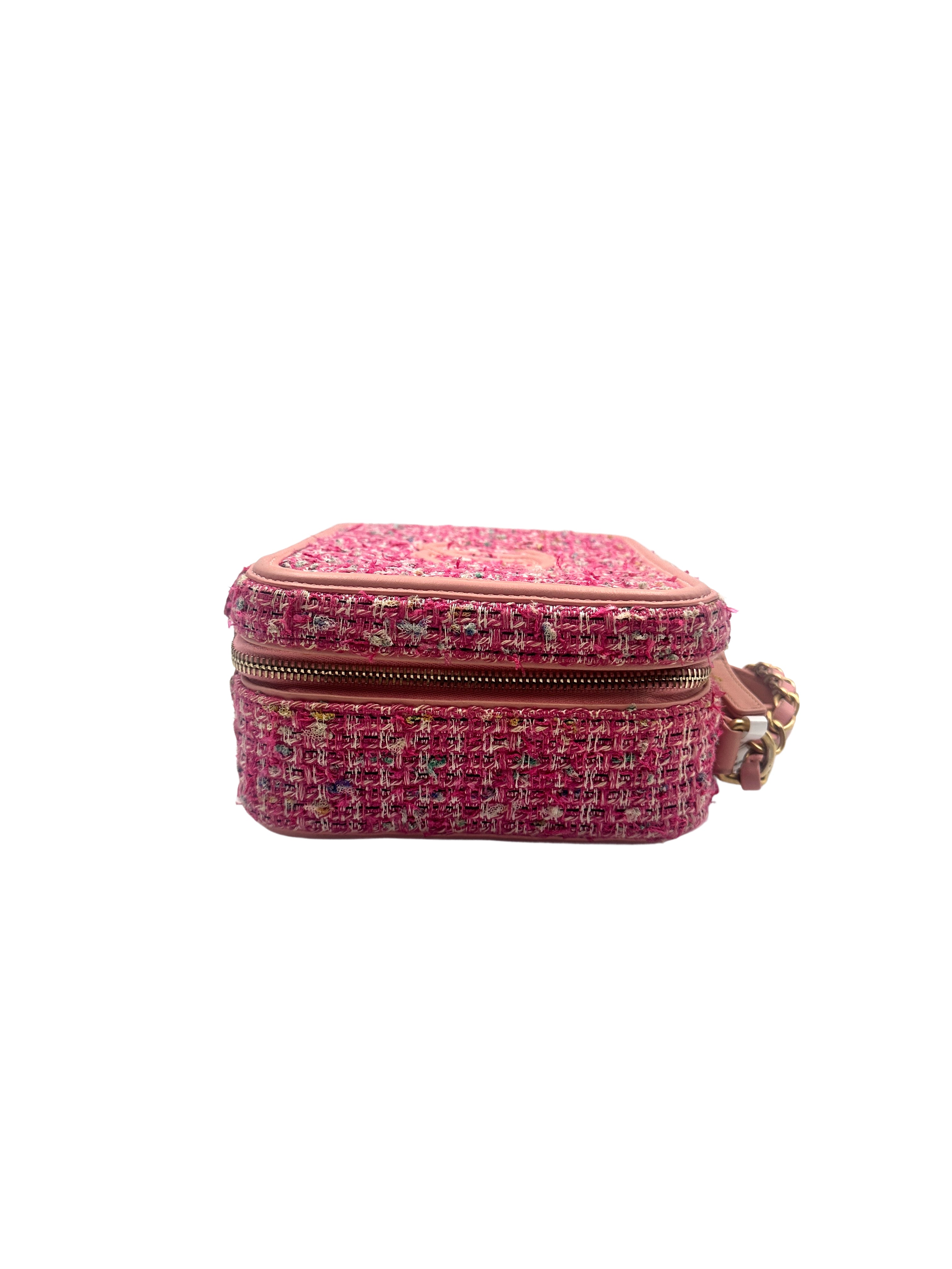 Chanel Tweed and Leather Flligree Vanity Bag Medium Pink (27***75) CC774