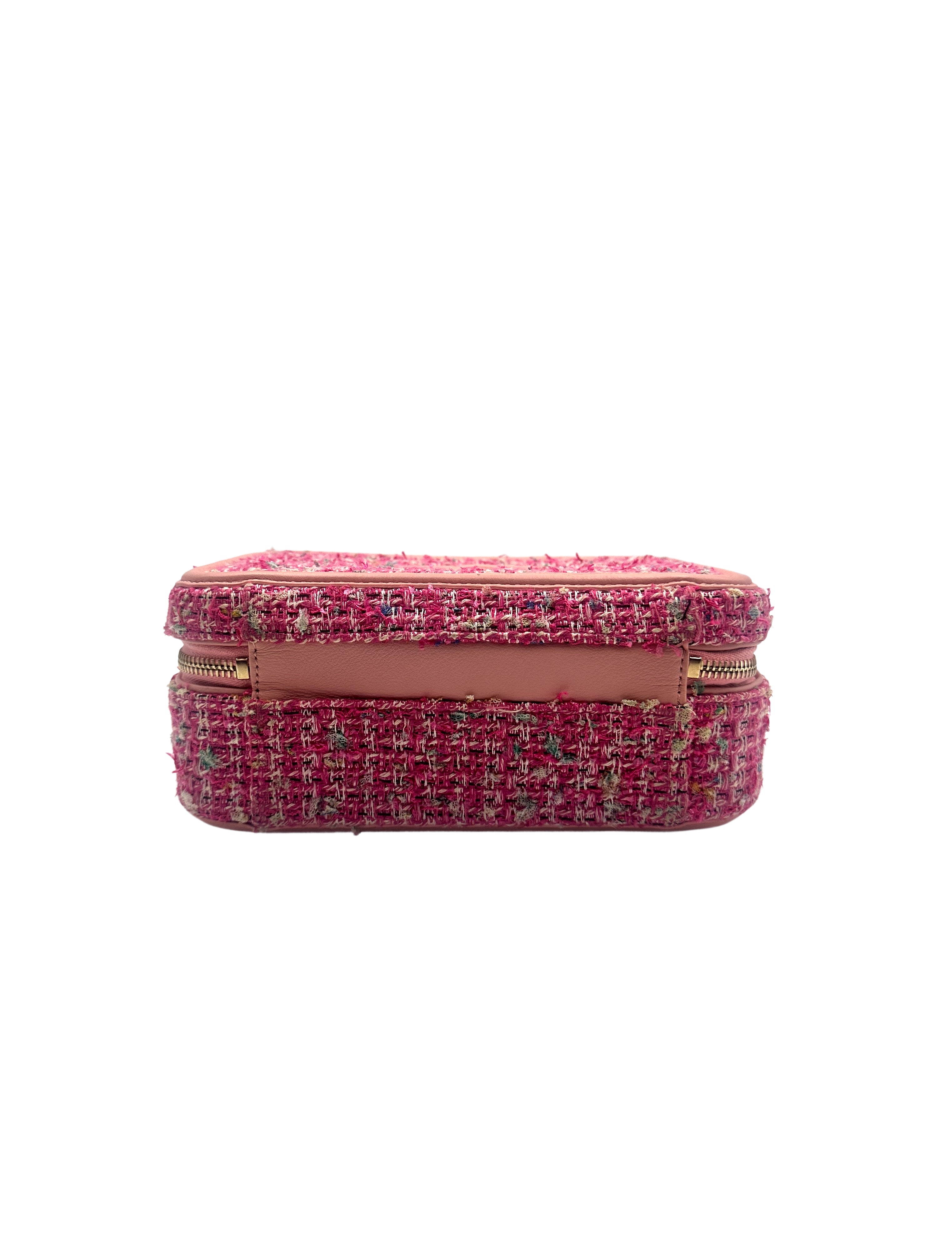 Chanel Tweed and Leather Flligree Vanity Bag Medium Pink (27***75) CC774