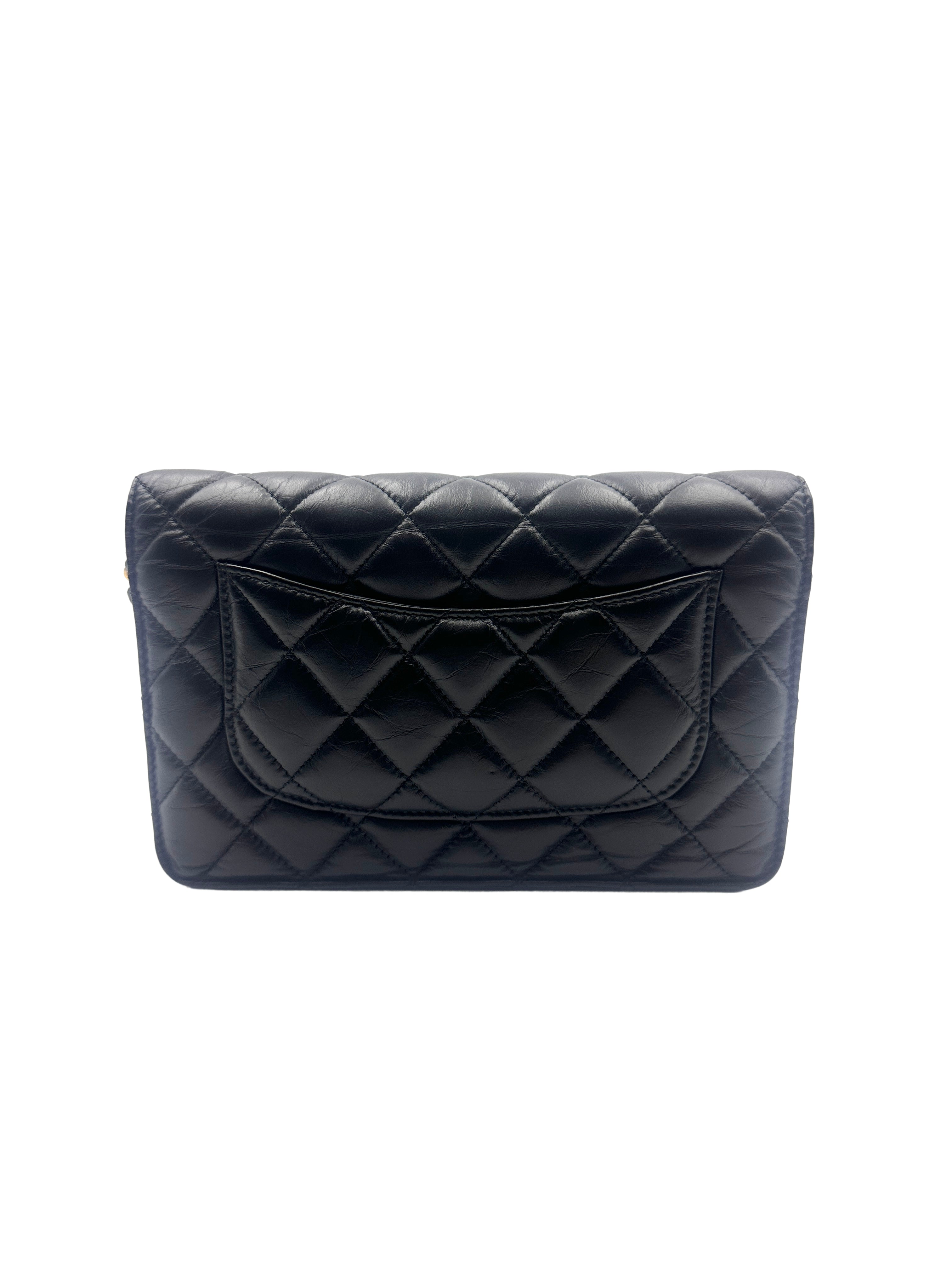 Chanel Quilted Lucky Charm Wallet on Chain Black (24***28) CC779