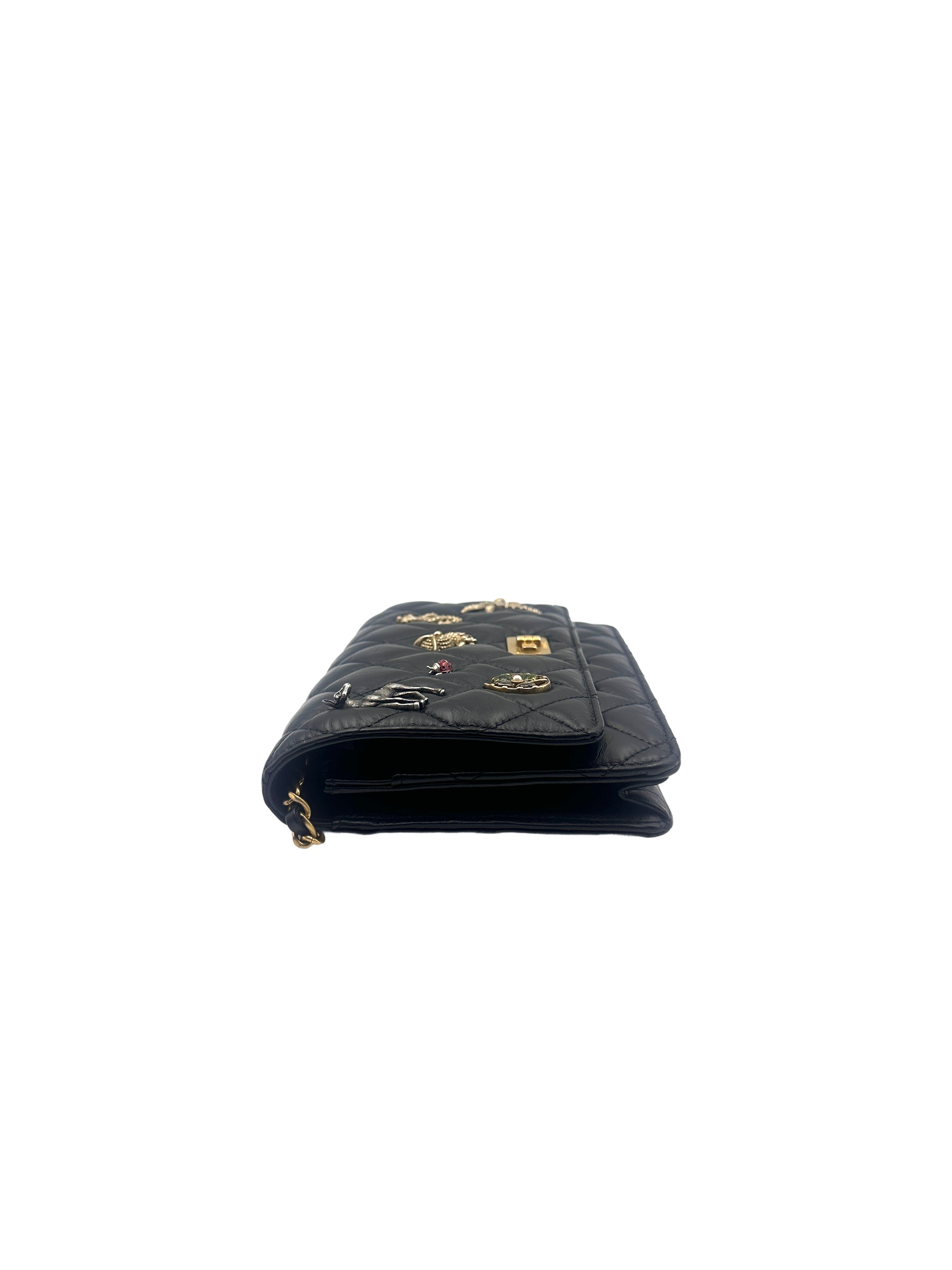 Chanel Quilted Lucky Charm Wallet on Chain Black (24***28) CC779