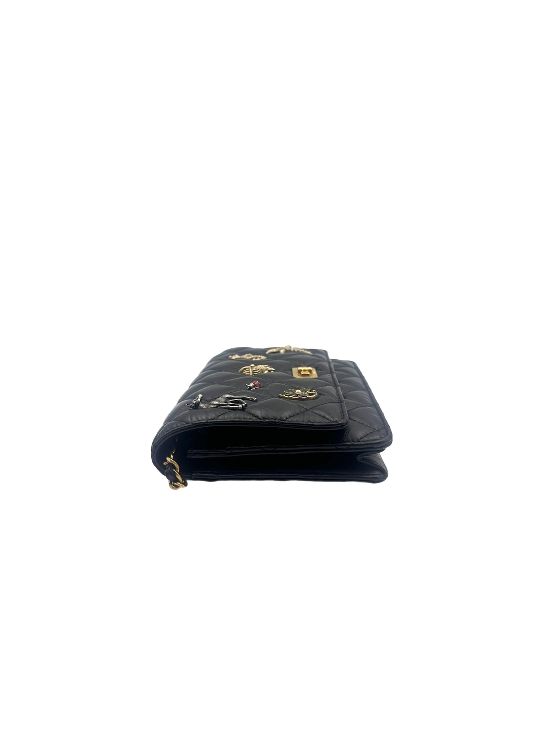 Chanel Quilted Lucky Charm Wallet on Chain Black (24***28) CC779