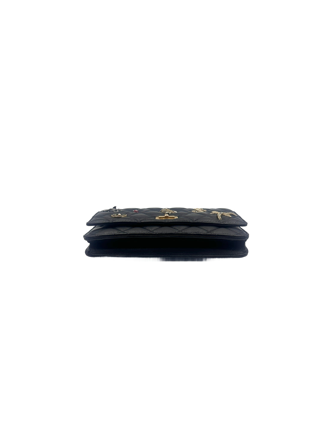 Chanel Quilted Lucky Charm Wallet on Chain Black (24***28) CC779