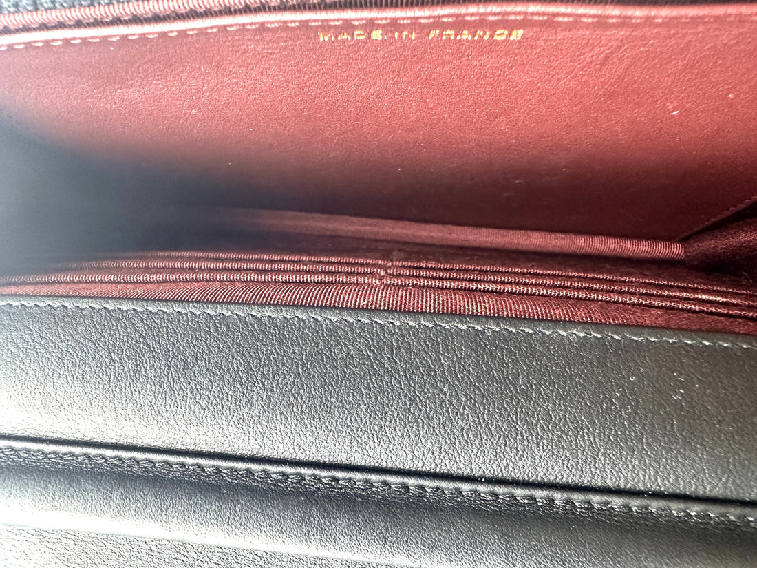 Chanel Quilted Lucky Charm Wallet on Chain Black (24***28) CC779