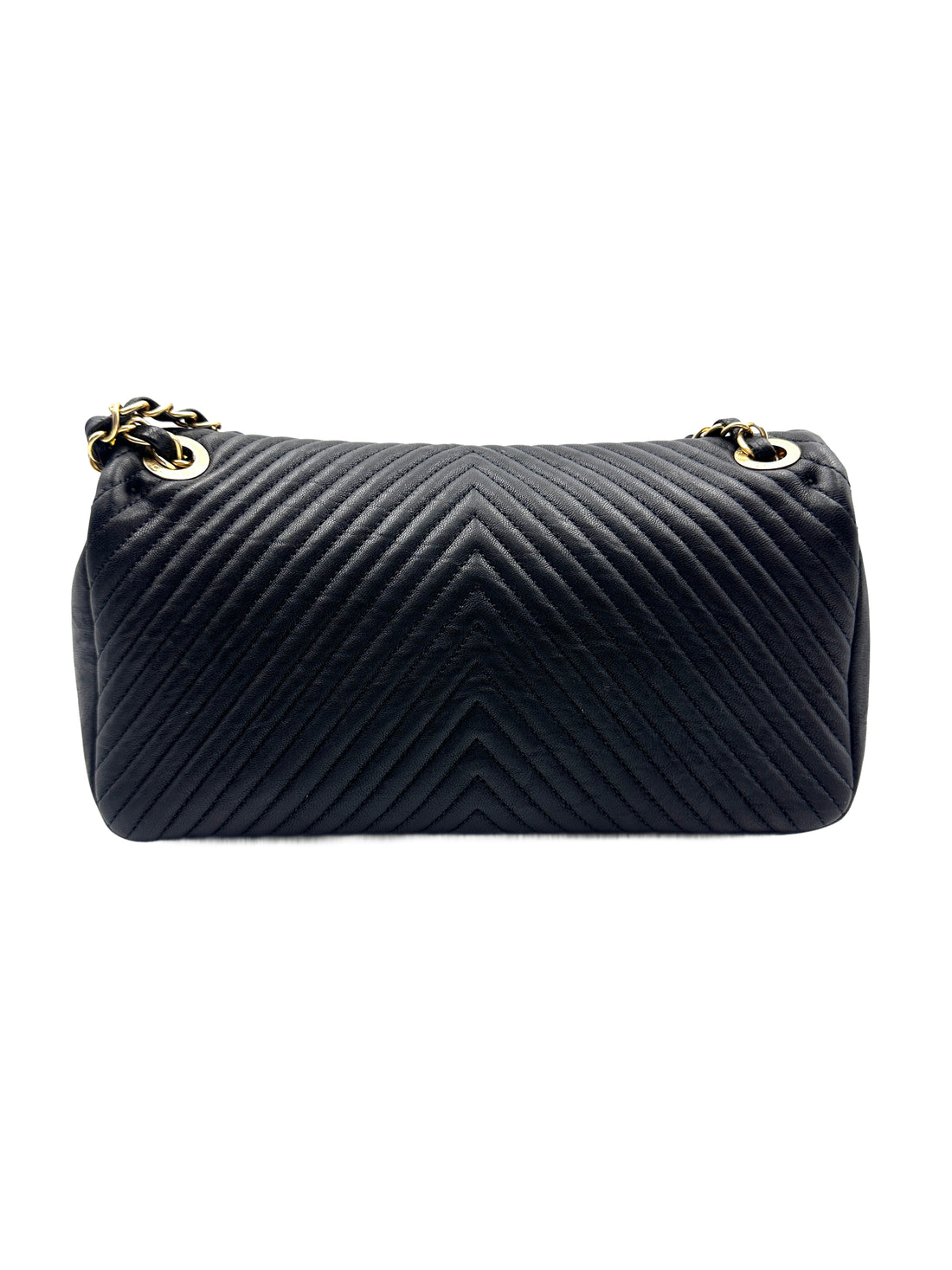 Chanel Chevron Calfskin Surpique Seasonal Flap Black (18***09) CC780
