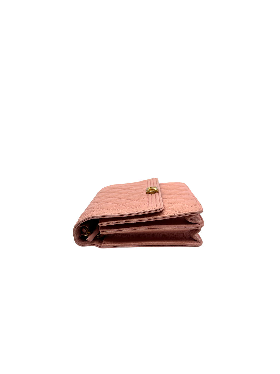 Chanel caviar leather Boy Wallet On Chain pink (25***79) CC811