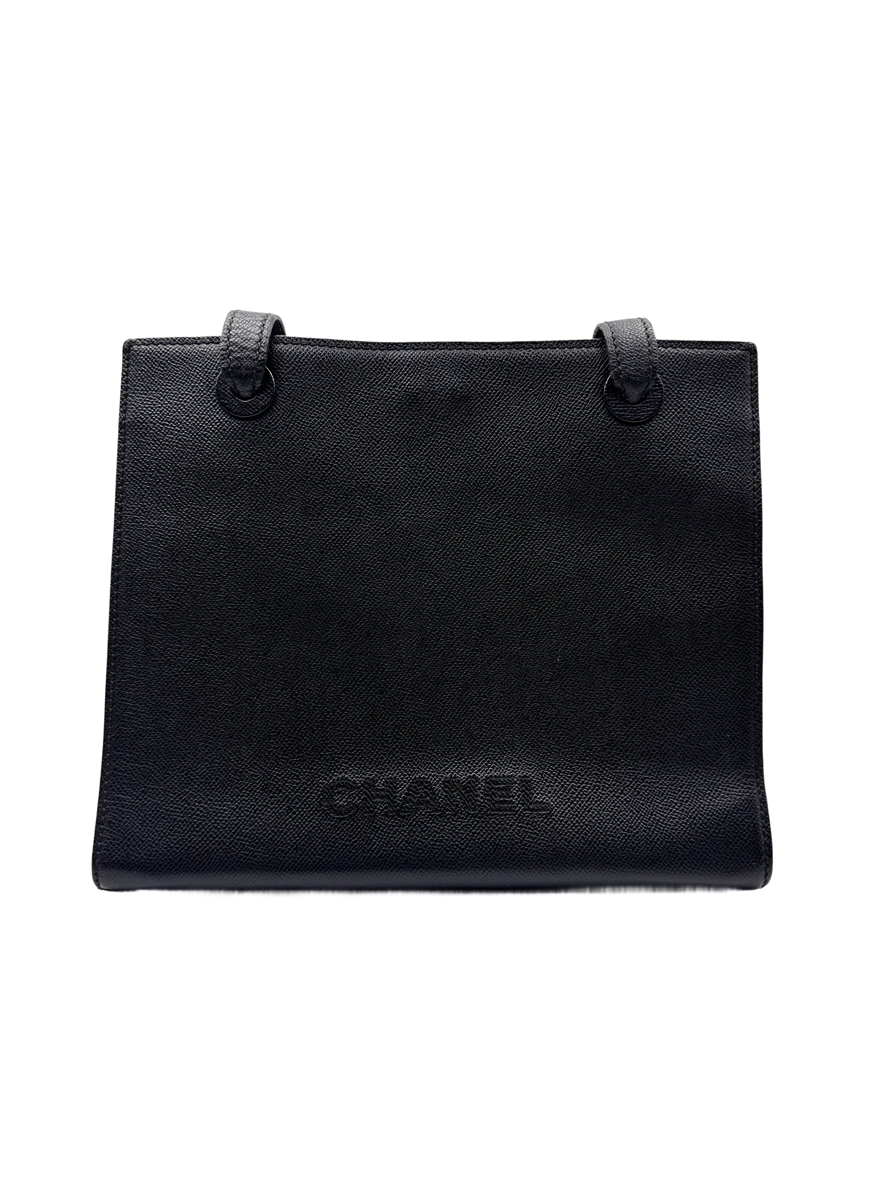 Chanel Caviar Logo Tote black (55***18) CC815