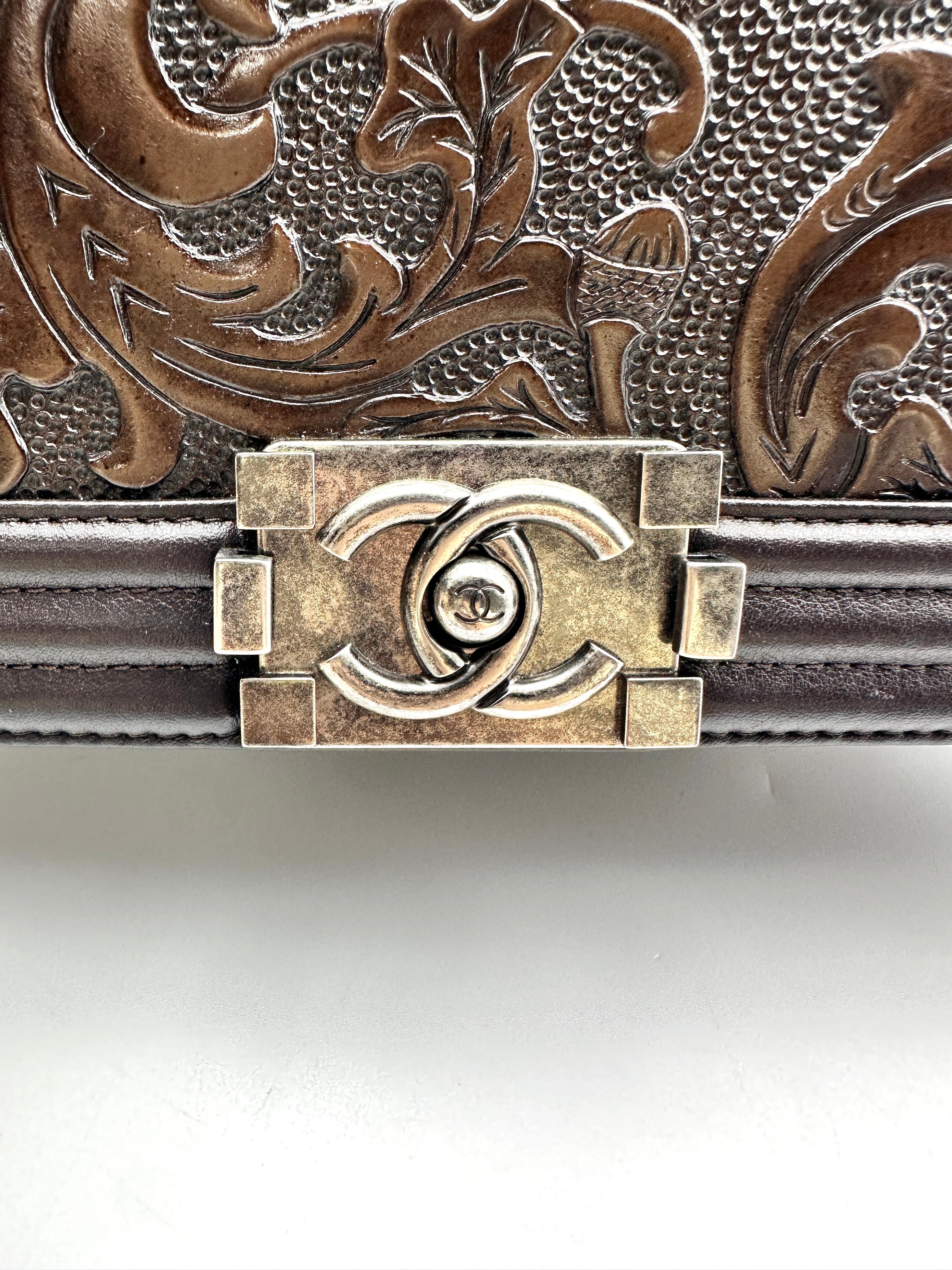 Chanel Large Dallas Cordoba Boy Bag Brown CC812