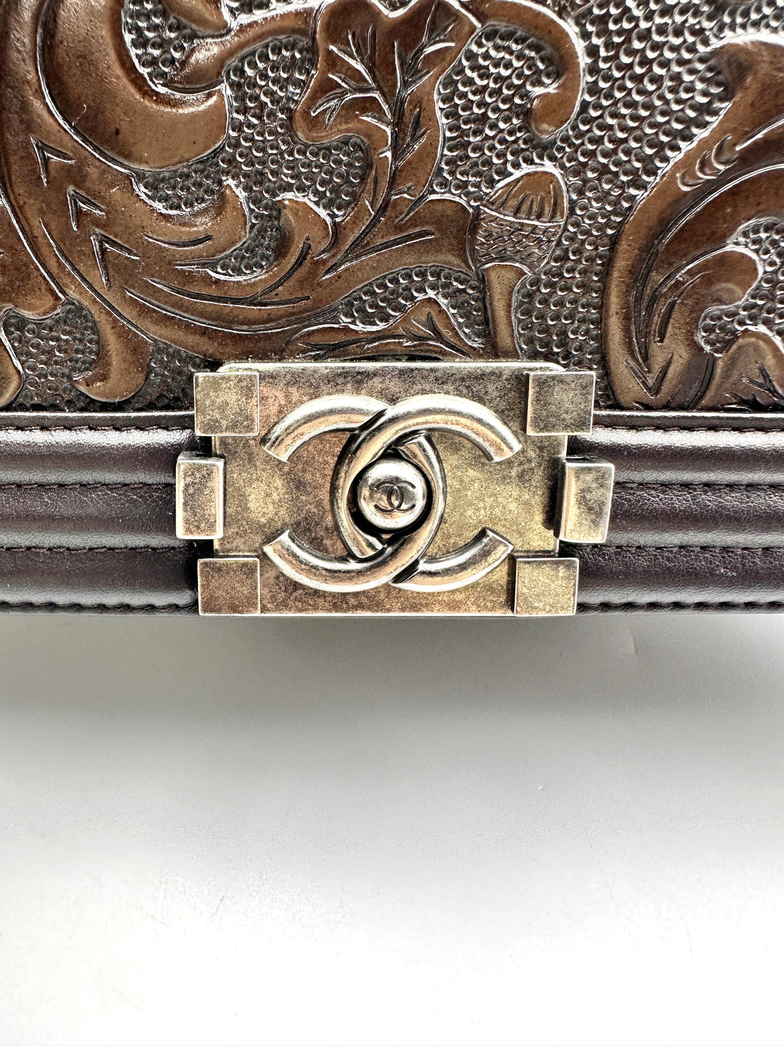 Chanel Large Dallas Cordoba Boy Bag Brown CC812