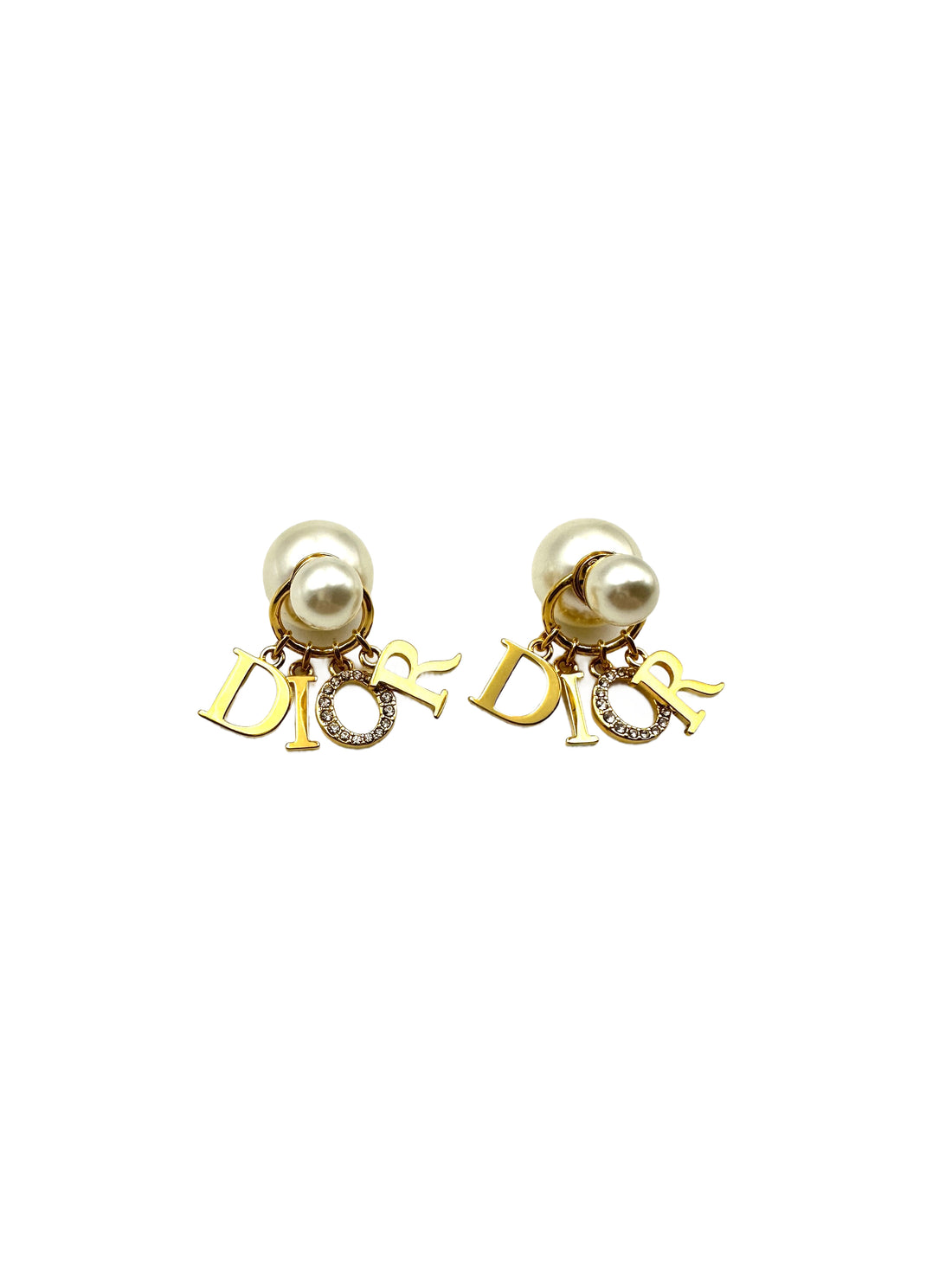 Dior Tribales Pearl & Logo Earrings DOJE10