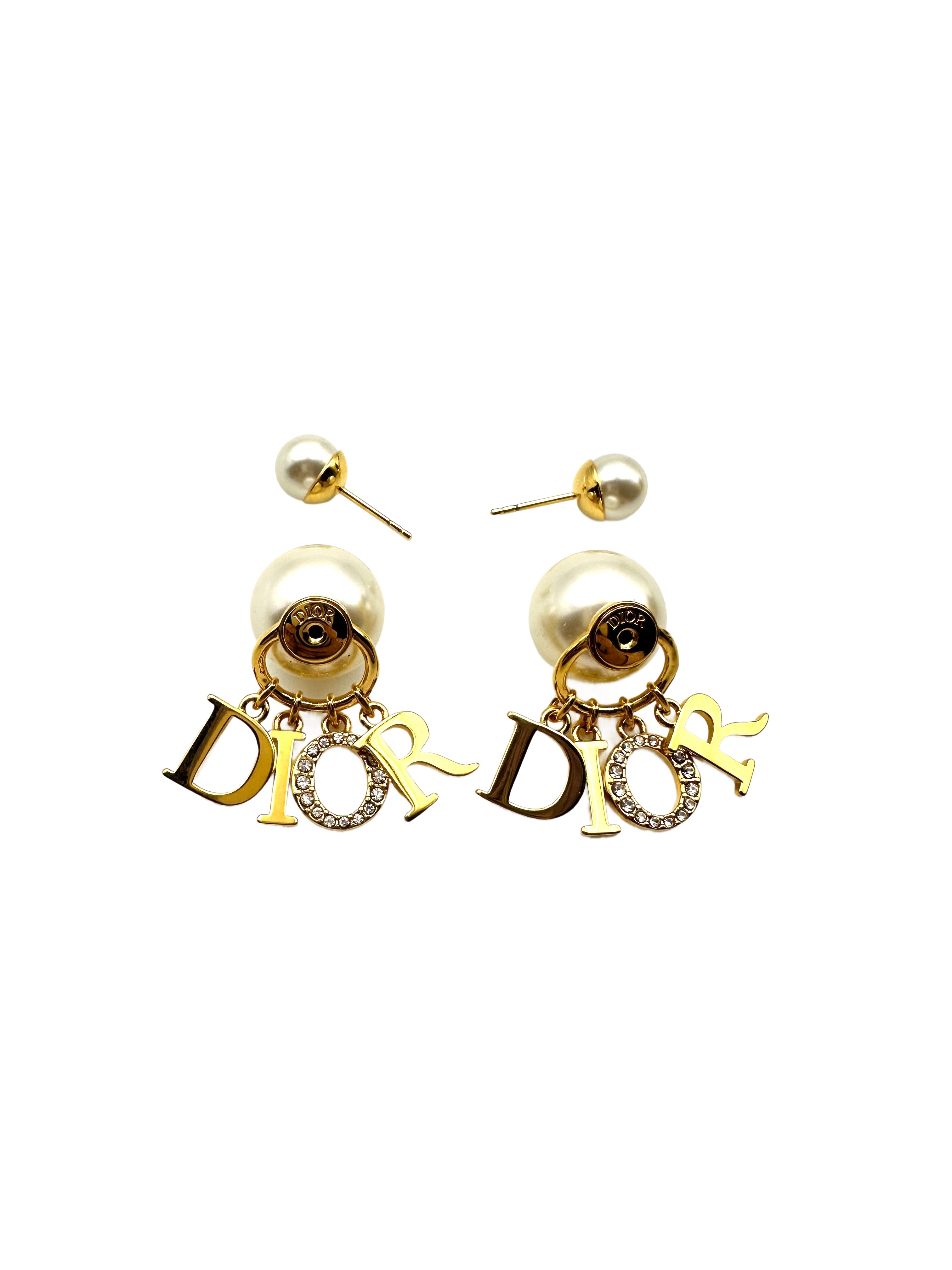 Dior Tribales Pearl & Logo Earrings DOJE10