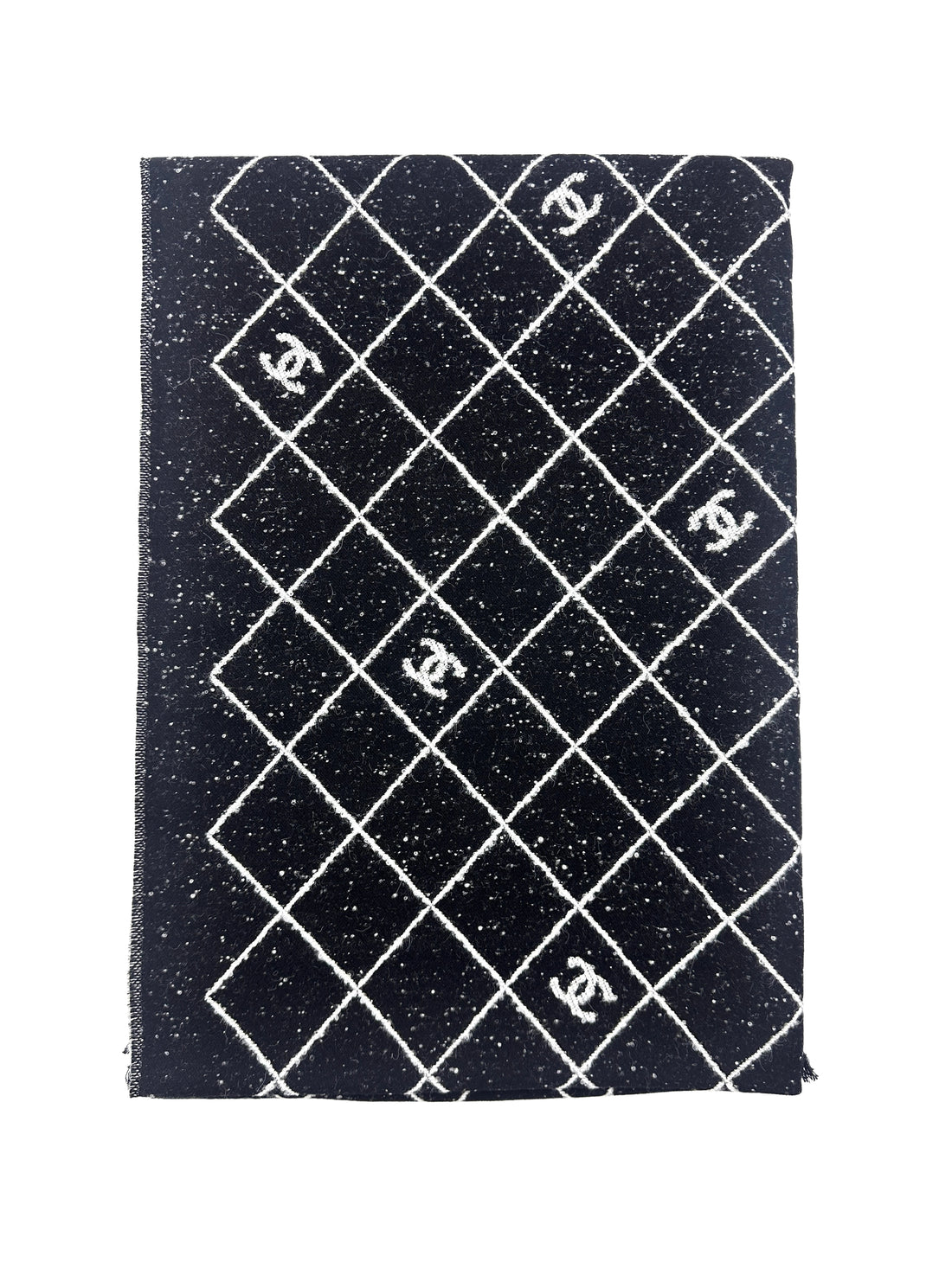 Chanel Wool Scarf  Black White Stole 2025 New Style CCS01