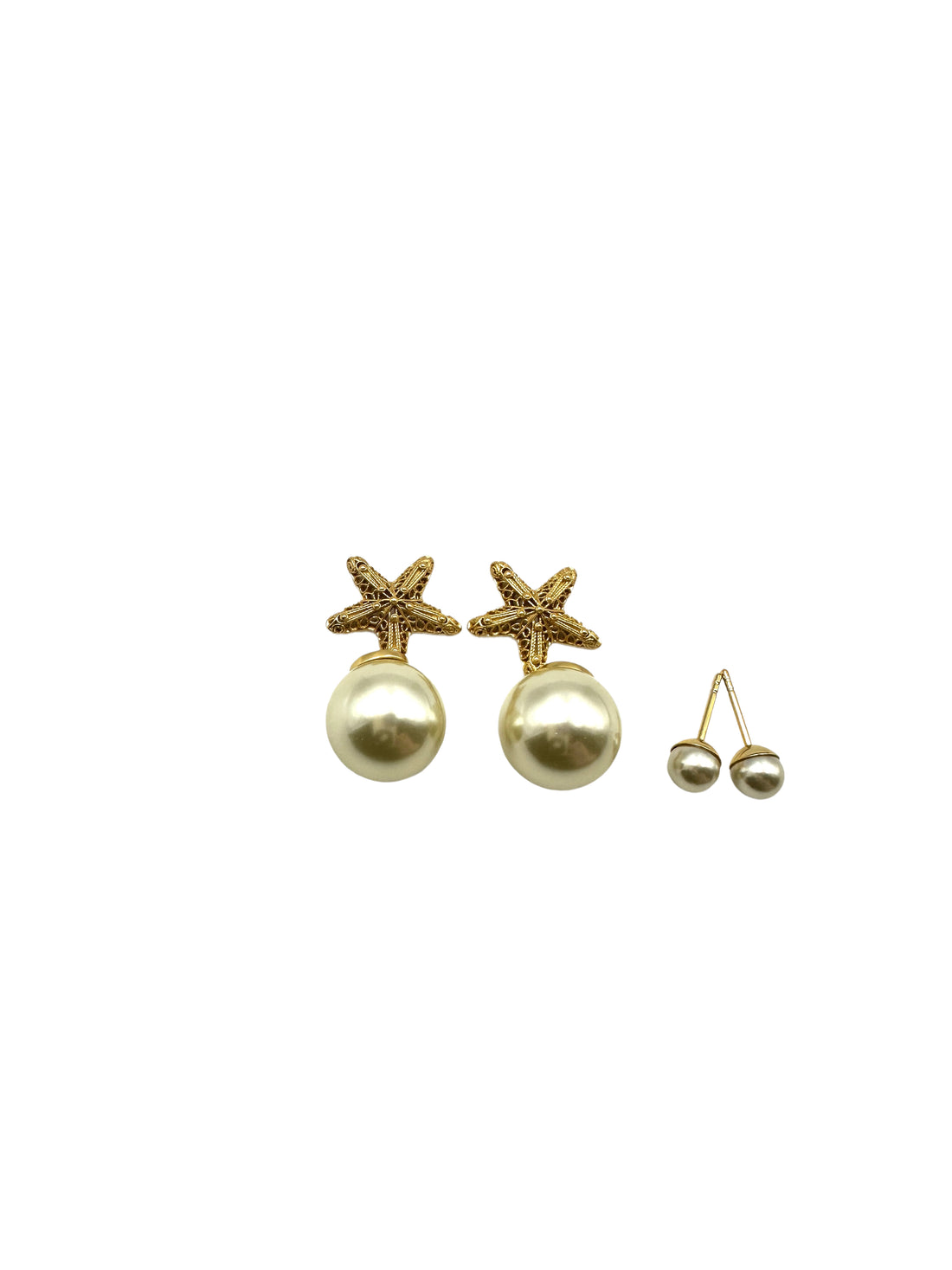 Dior Tribales Earrings with White Resin Pearls and Starfish Charms DOJE03